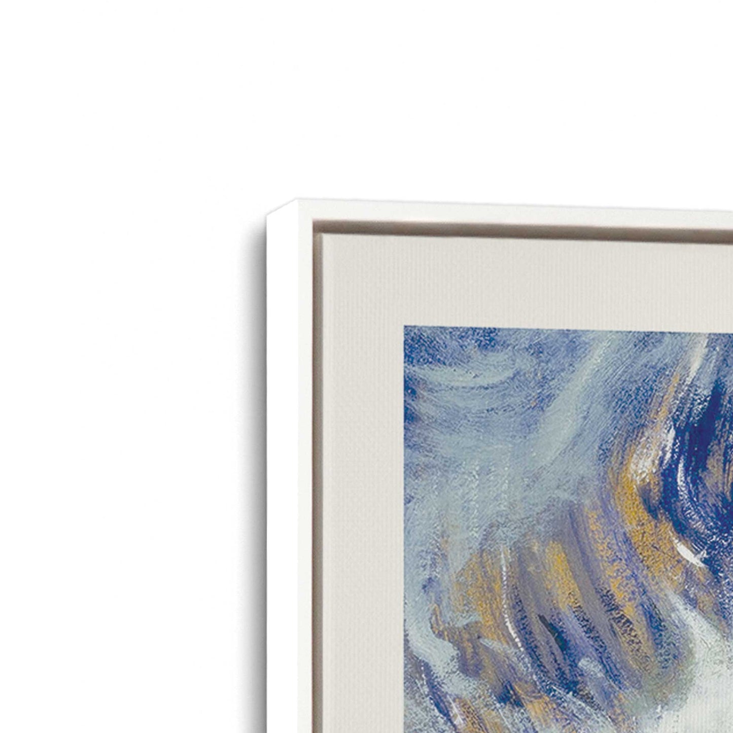 [Color:Opaque White], Picture of art in a White frame at an angle