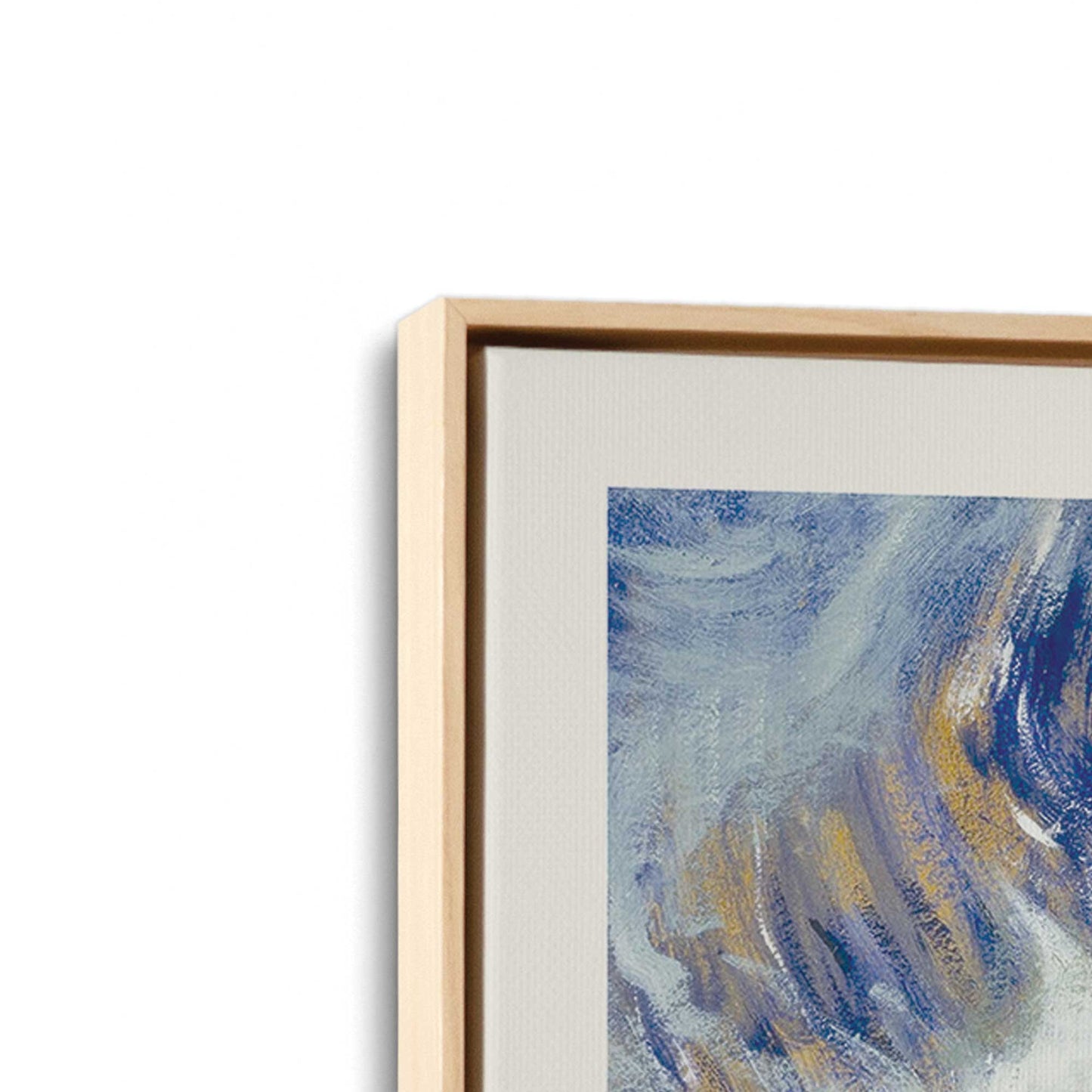 [Color:American Maple], Picture of art in a American Maple frame at an angle