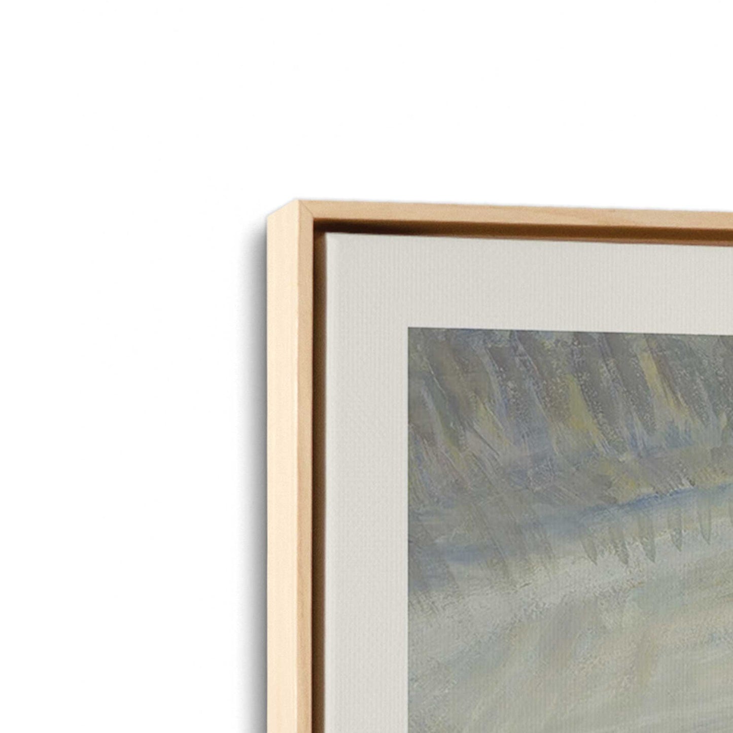 [Color:American Maple], Picture of art in a American Maple frame at an angle