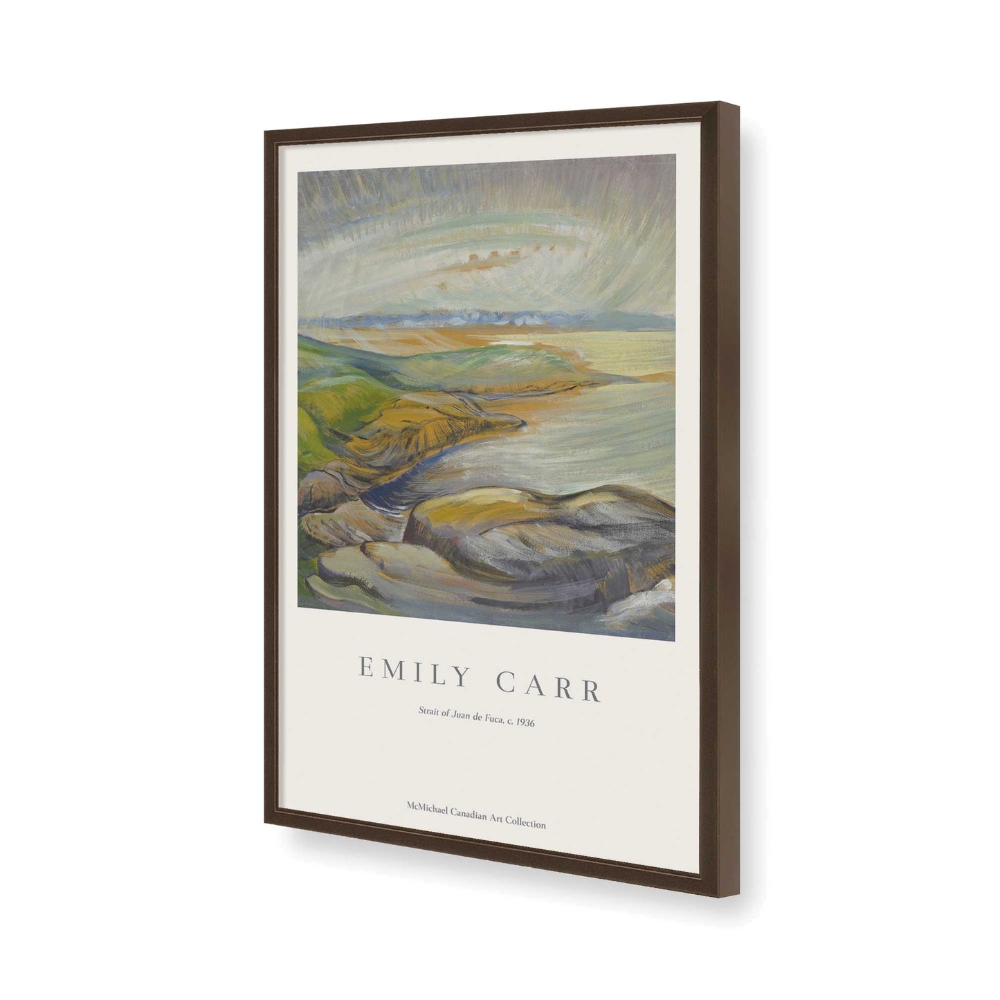 [Color:Brown], Picture of art in a Brown frame of the corner