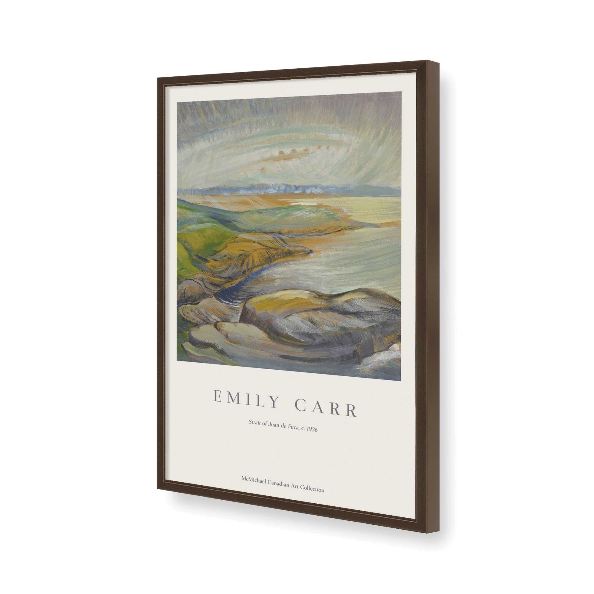[Color:Brown], Picture of art in a Brown frame of the corner