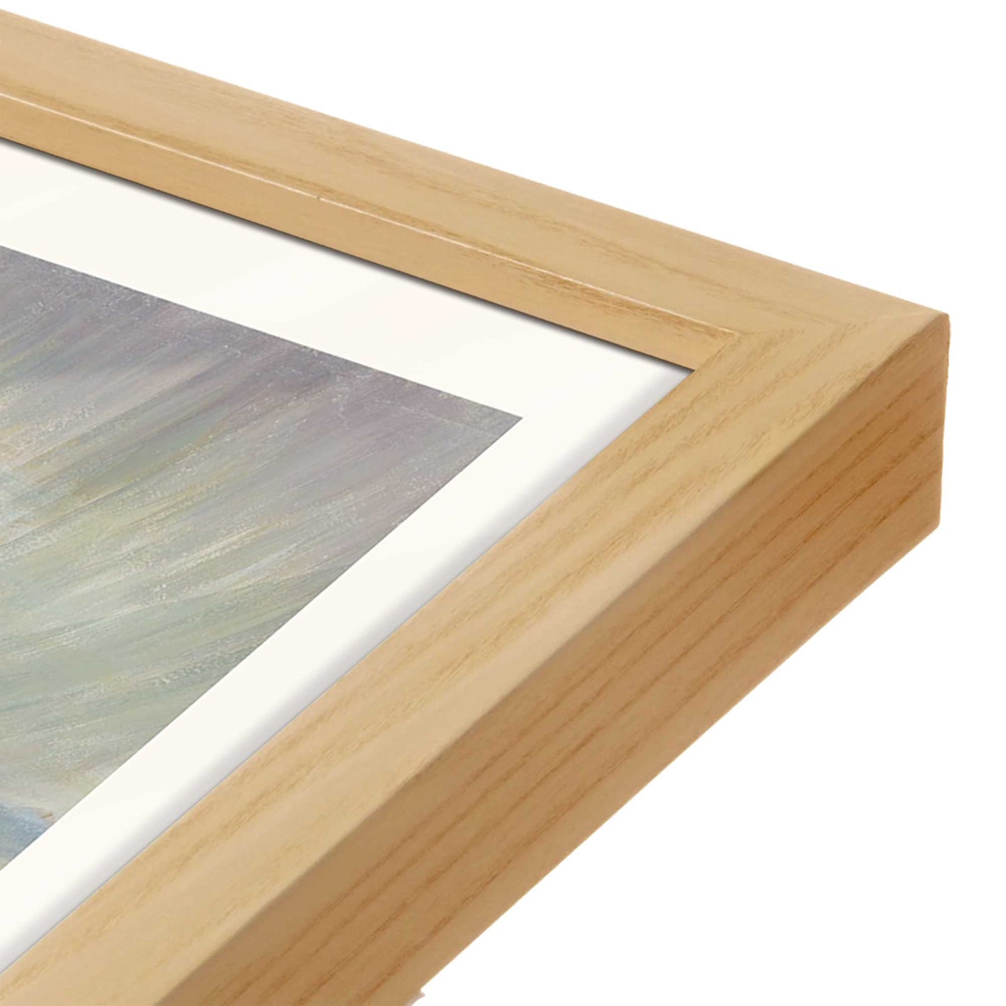 [Color:American Maple], Picture of art in a American Maple frame at an angle