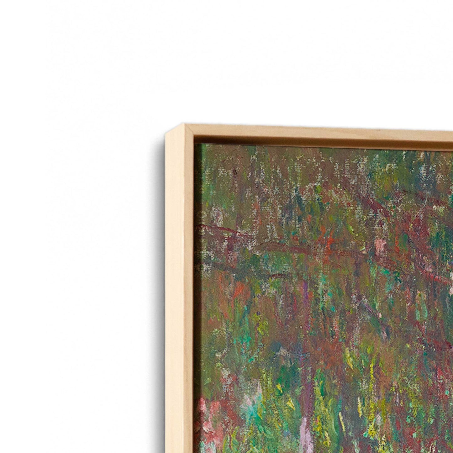[Color:American Maple], Picture of art in a American Maple frame at an angle