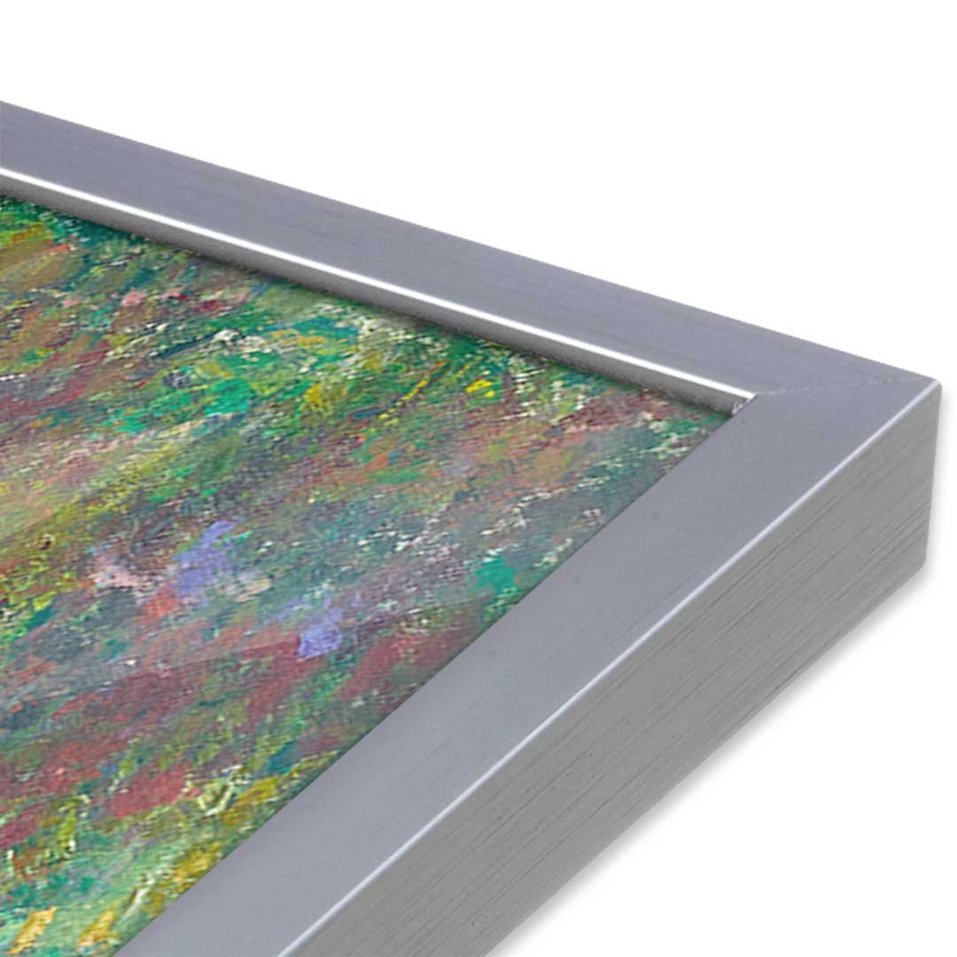 [Color:Polished Chrome], Picture of art in a Polished Chrome frame at an angle