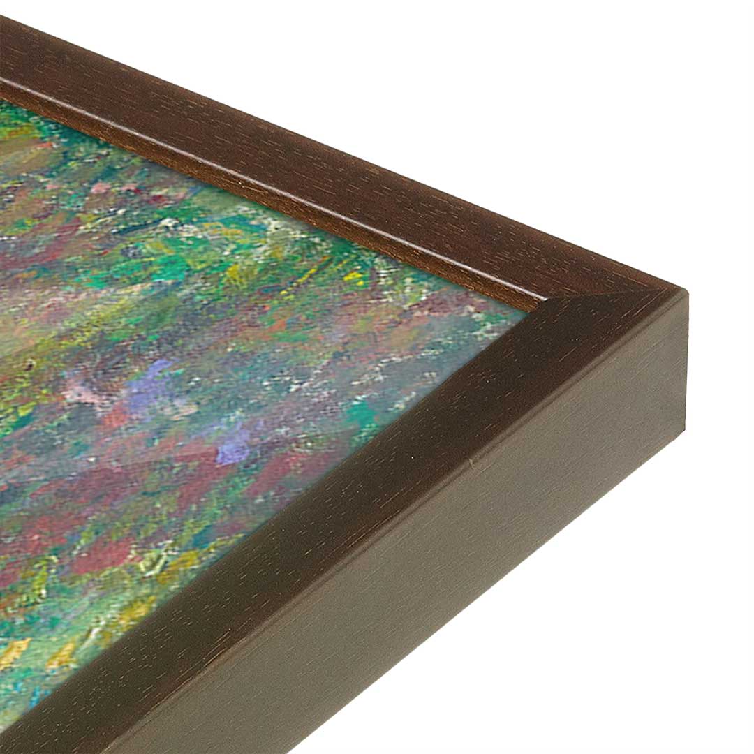 [Color:Espresso], Picture of art in a Espresso frame at an angle