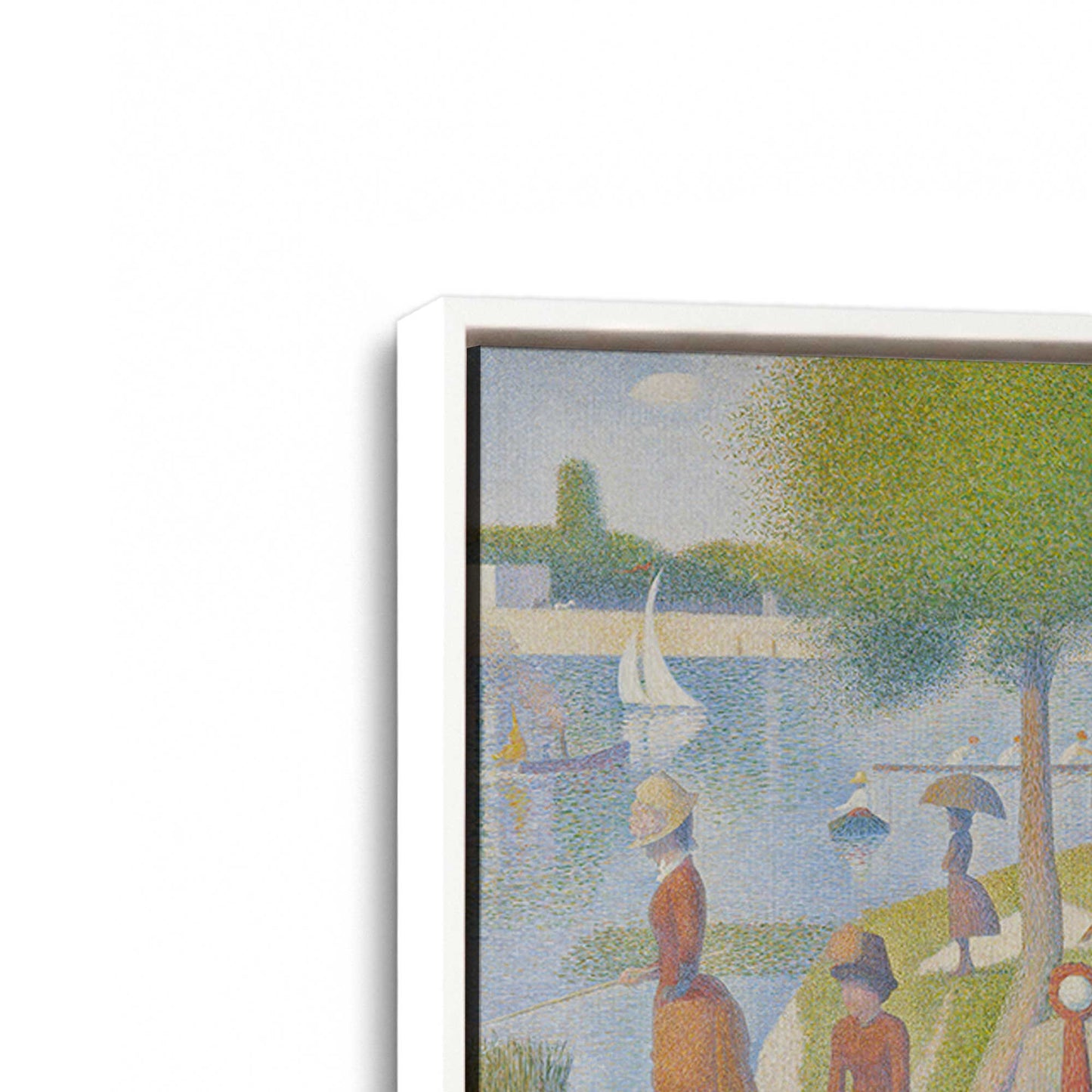 [Color:Opaque White], Picture of art in a White frame at an angle