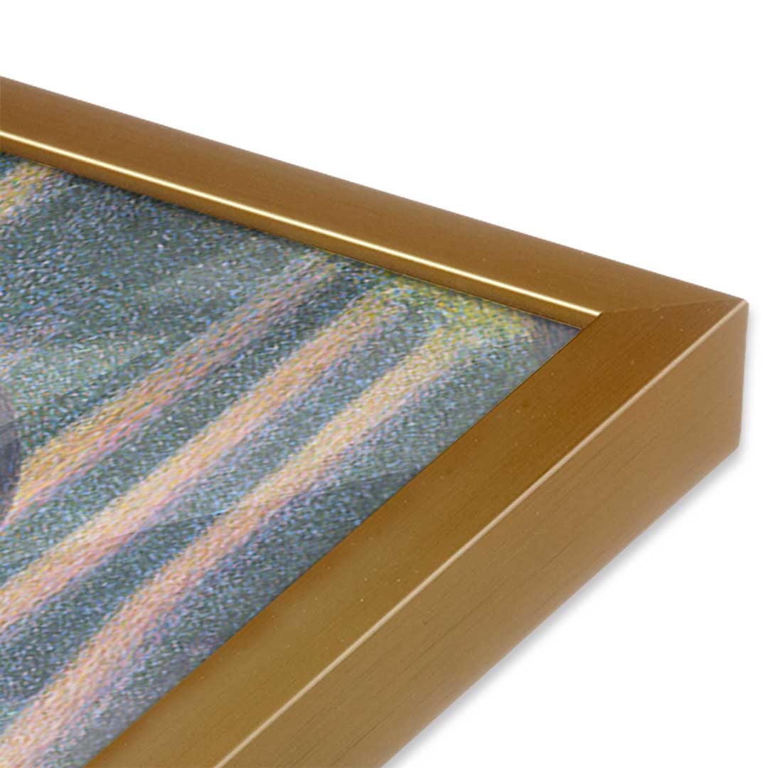 [Color:Polished Gold], Picture of art in a Polished Gold frame at an angle