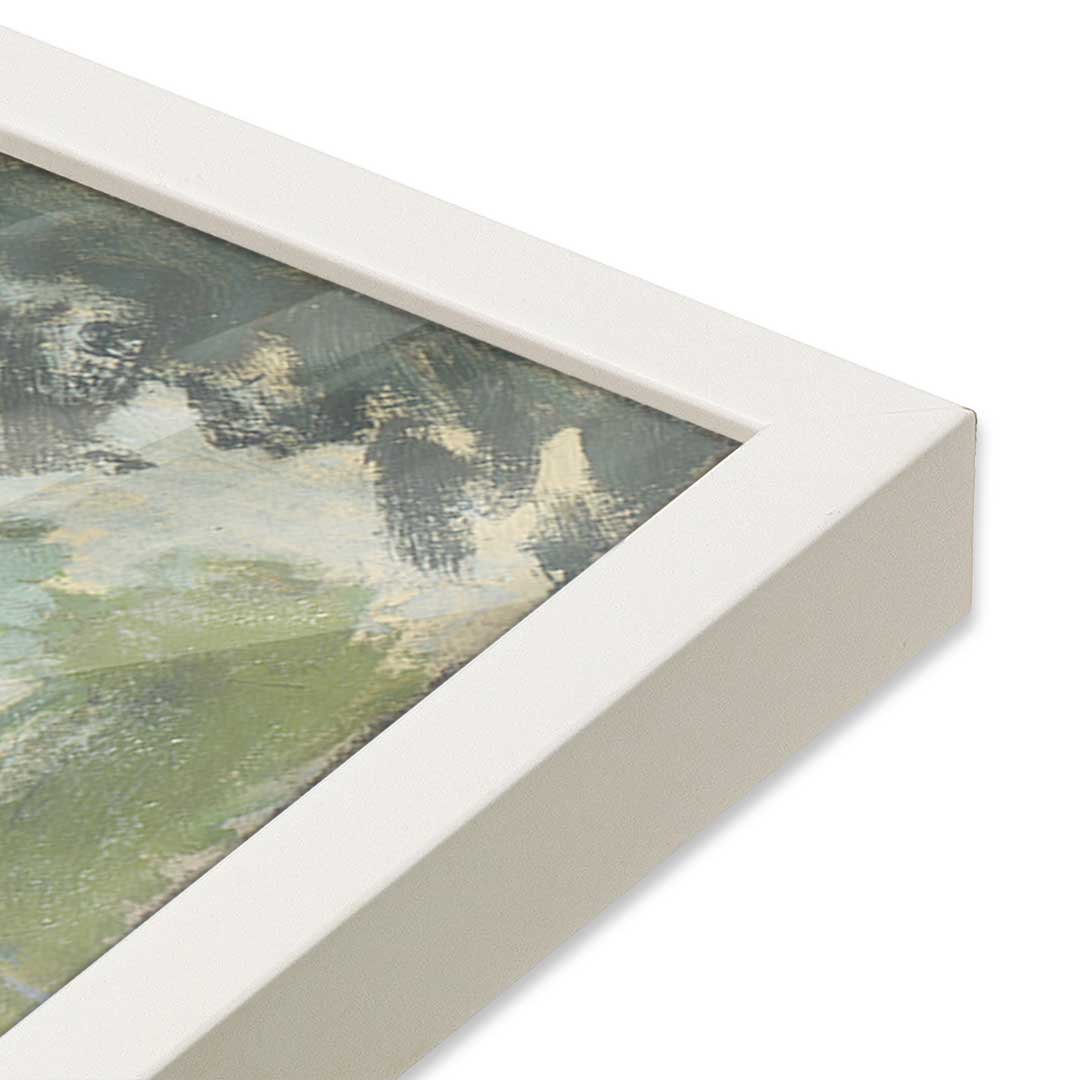[Color:Opaque White], Picture of art in a Opaque White frame at an angle