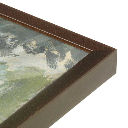 [Color:Brown], Picture of art in a Brown frame at an angle
