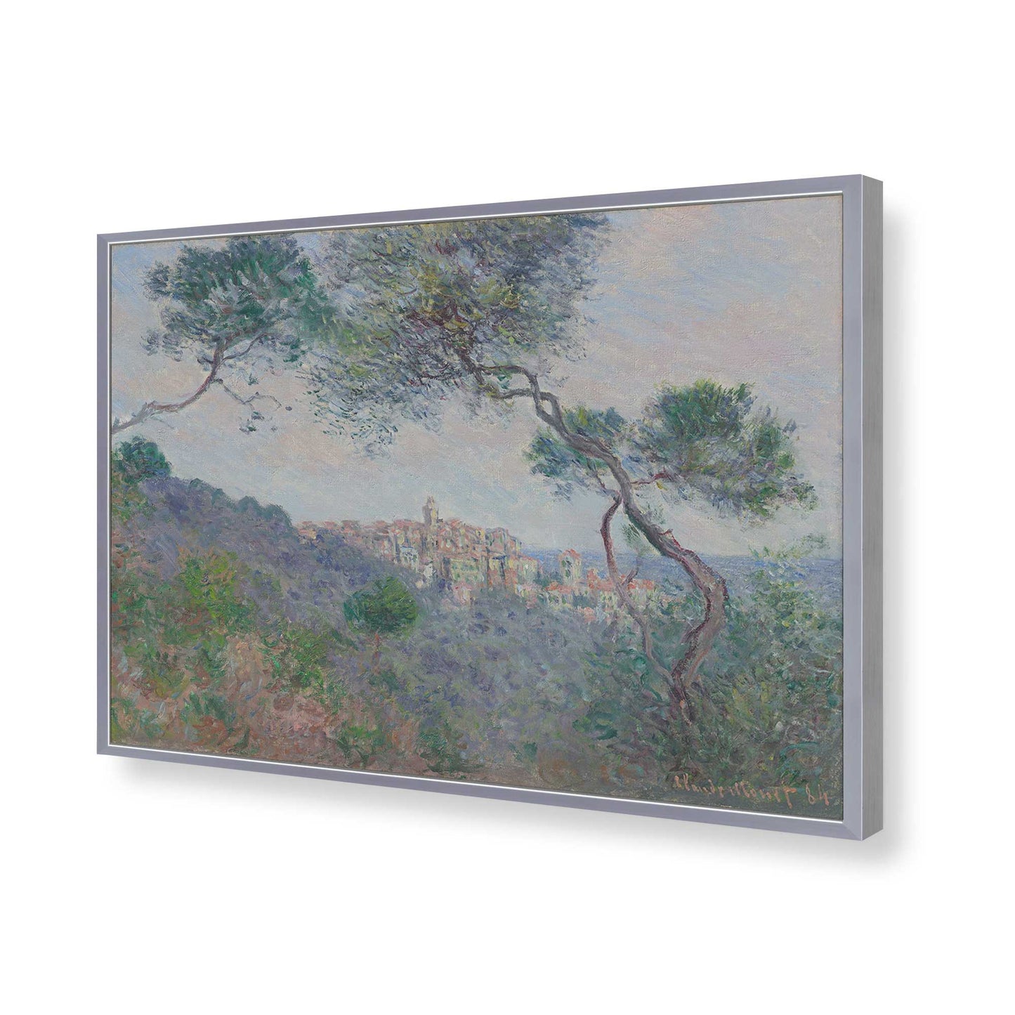 [Color:Polished Chrome], Picture of art in a Polished Chrome frame of the corner