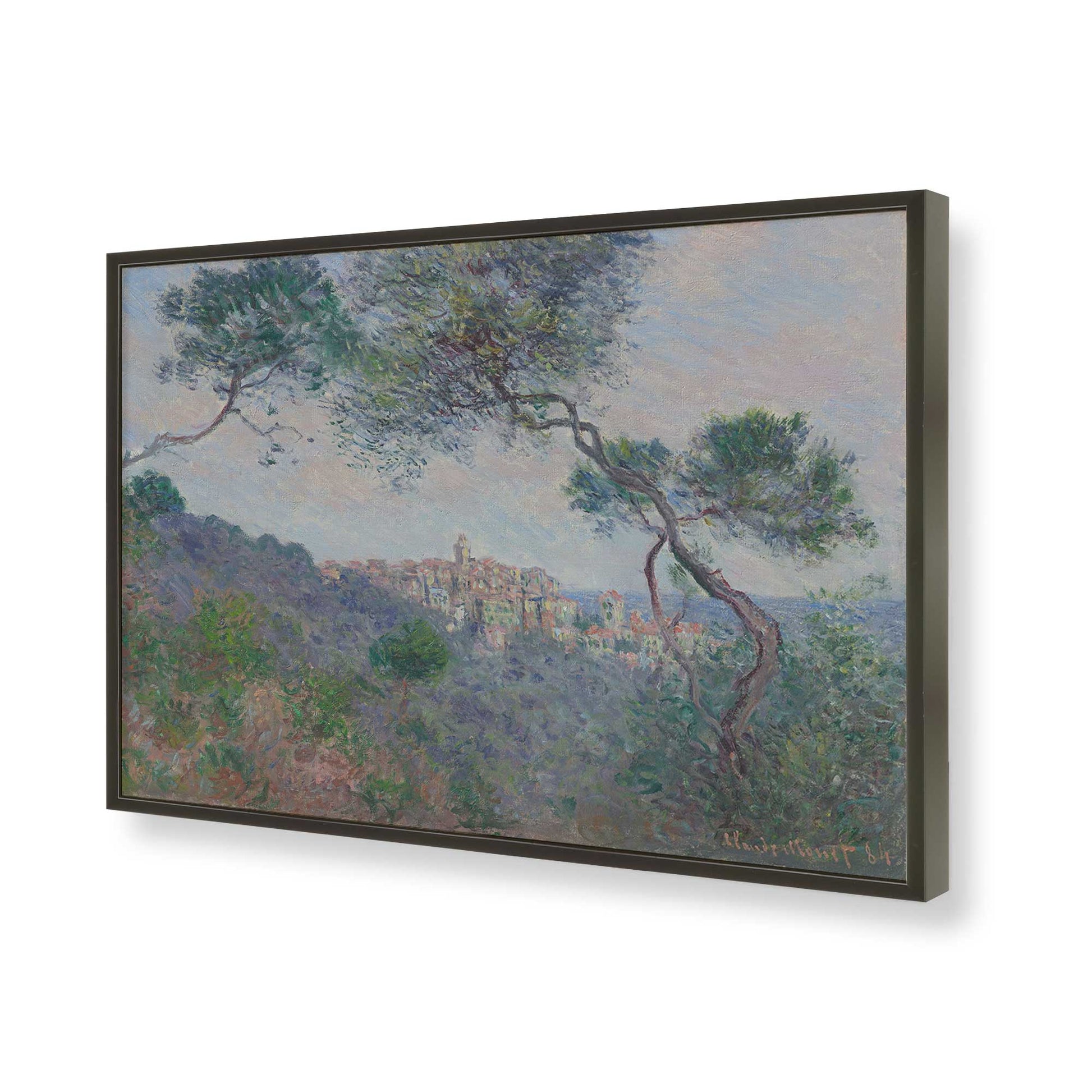 [Color:Satin Black], Picture of art in a Satin Black frame of the corner