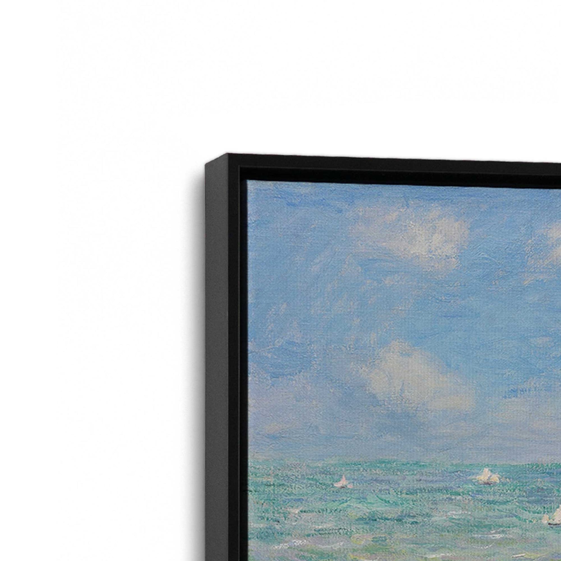 [Color:Satin Black], Picture of art in a Satin Black frame at an angle