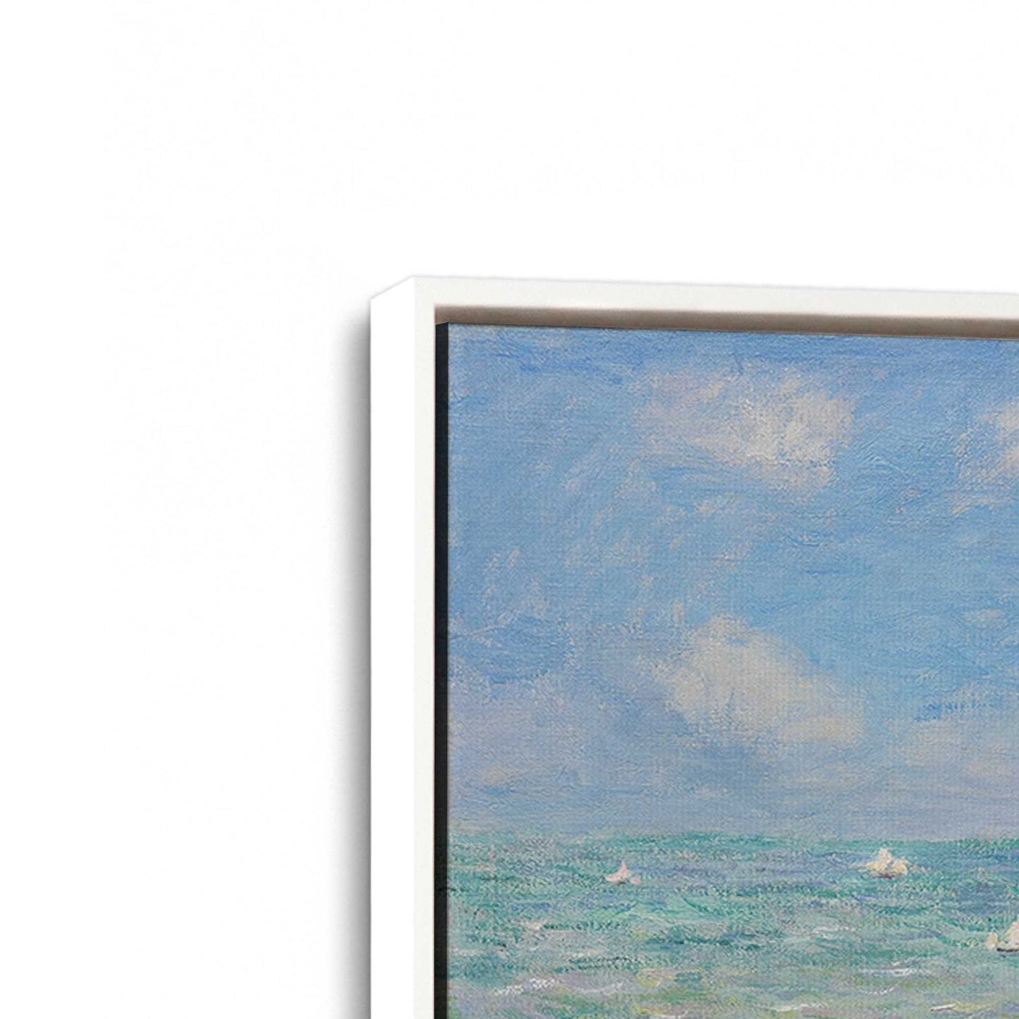 [Color:Opaque White], Picture of art in a White frame at an angle