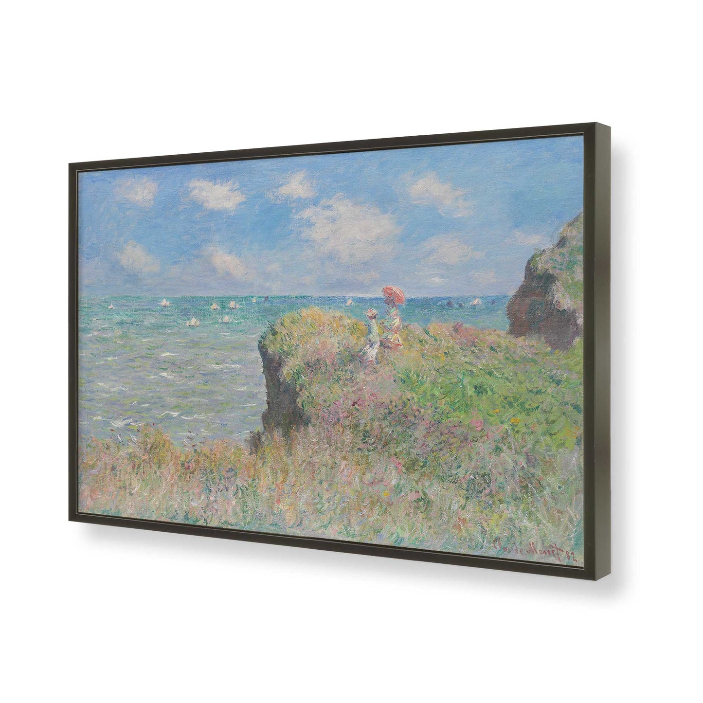 [Color:Satin Black], Picture of art in a Satin Black frame of the corner