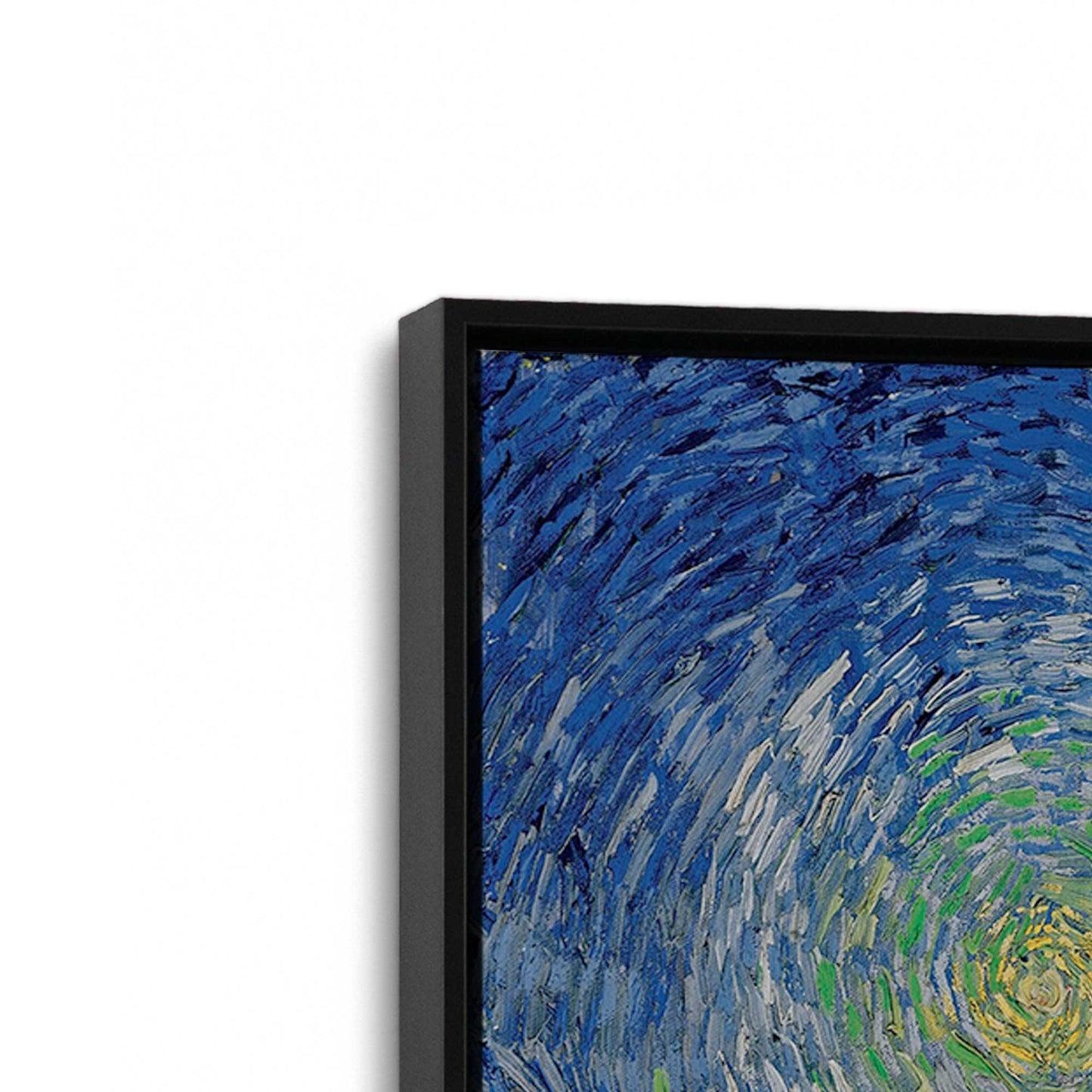 [Color:Satin Black], Picture of art in a Satin Black frame at an angle