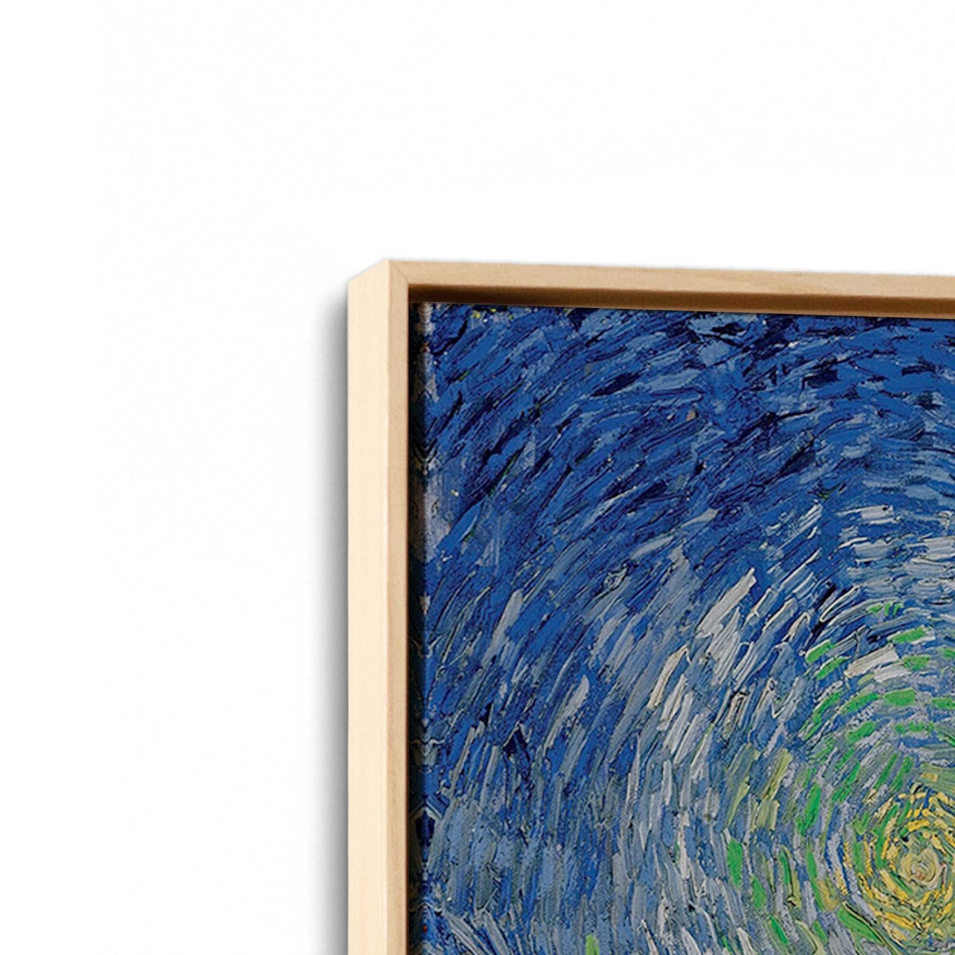 [Color:American Maple], Picture of art in a American Maple frame at an angle