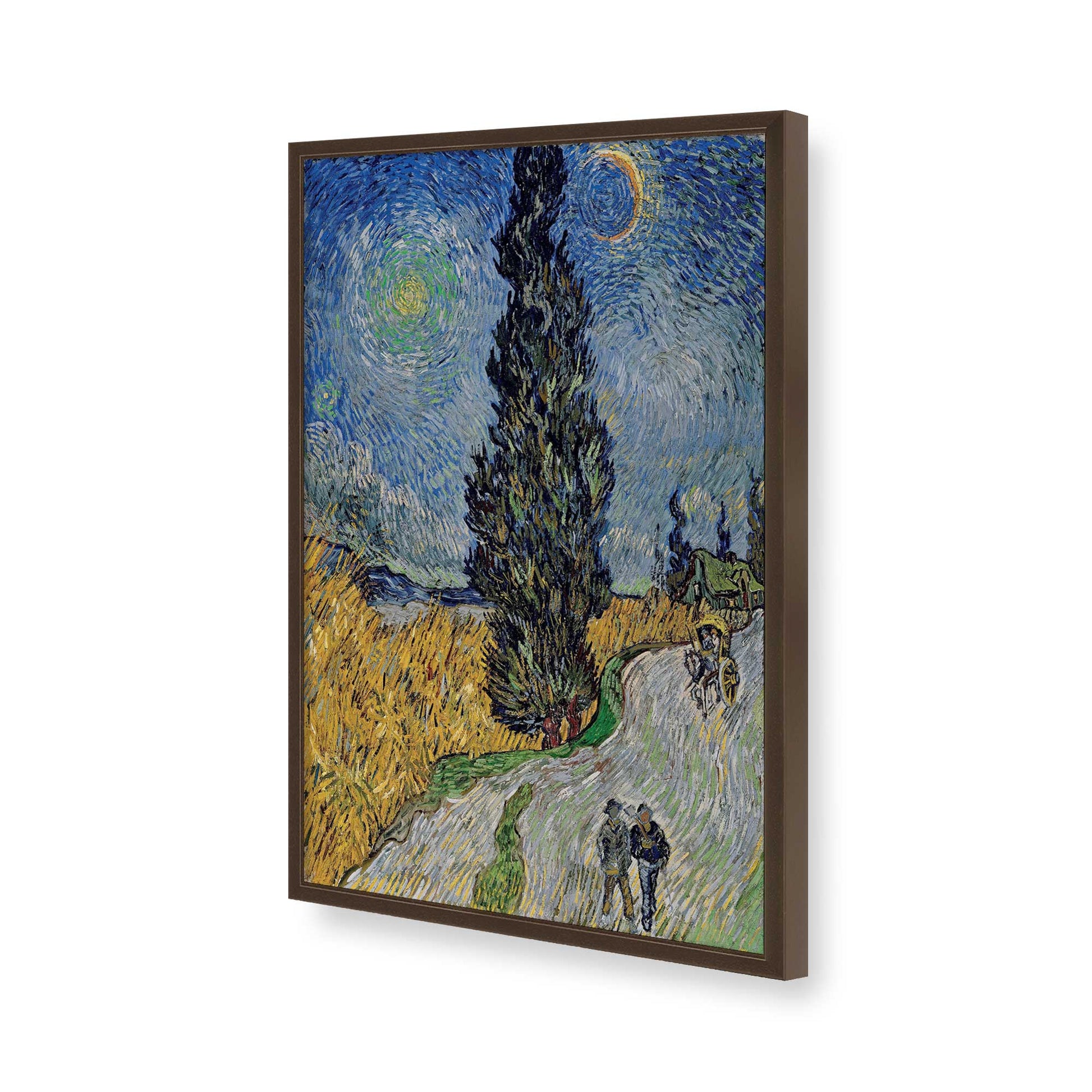 [Color:Brown], Picture of art in a Brown frame of the corner
