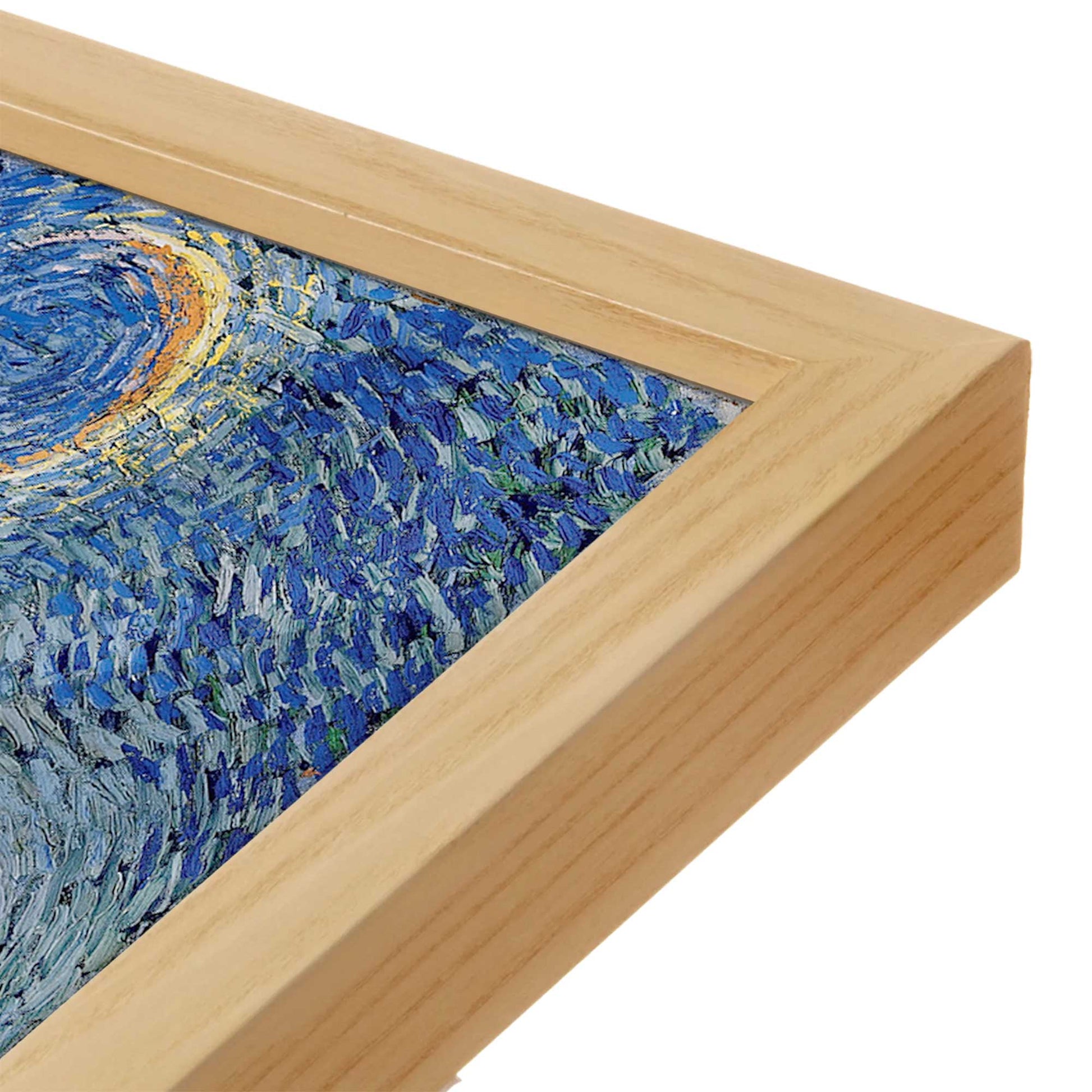 [Color:American Maple], Picture of art in a American Maple frame at an angle