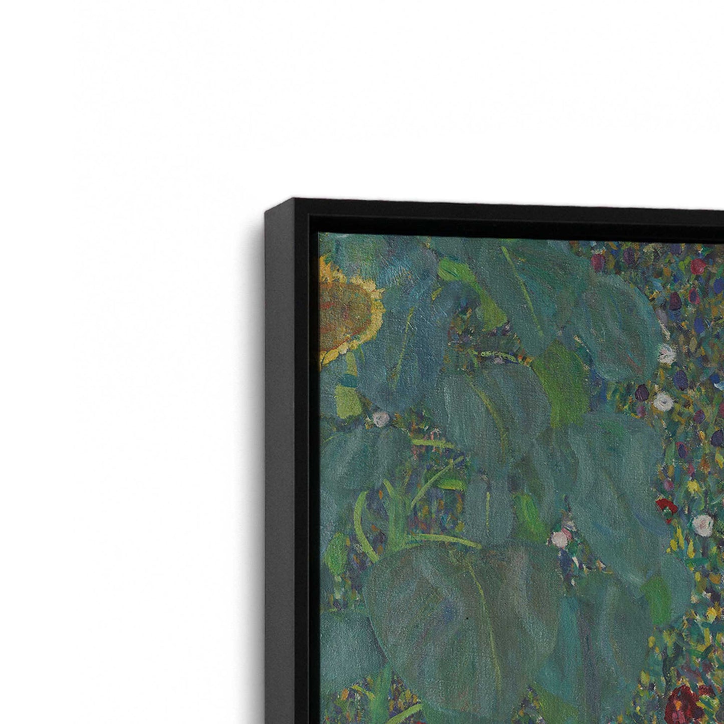 [Color:Satin Black], Picture of art in a Satin Black frame at an angle