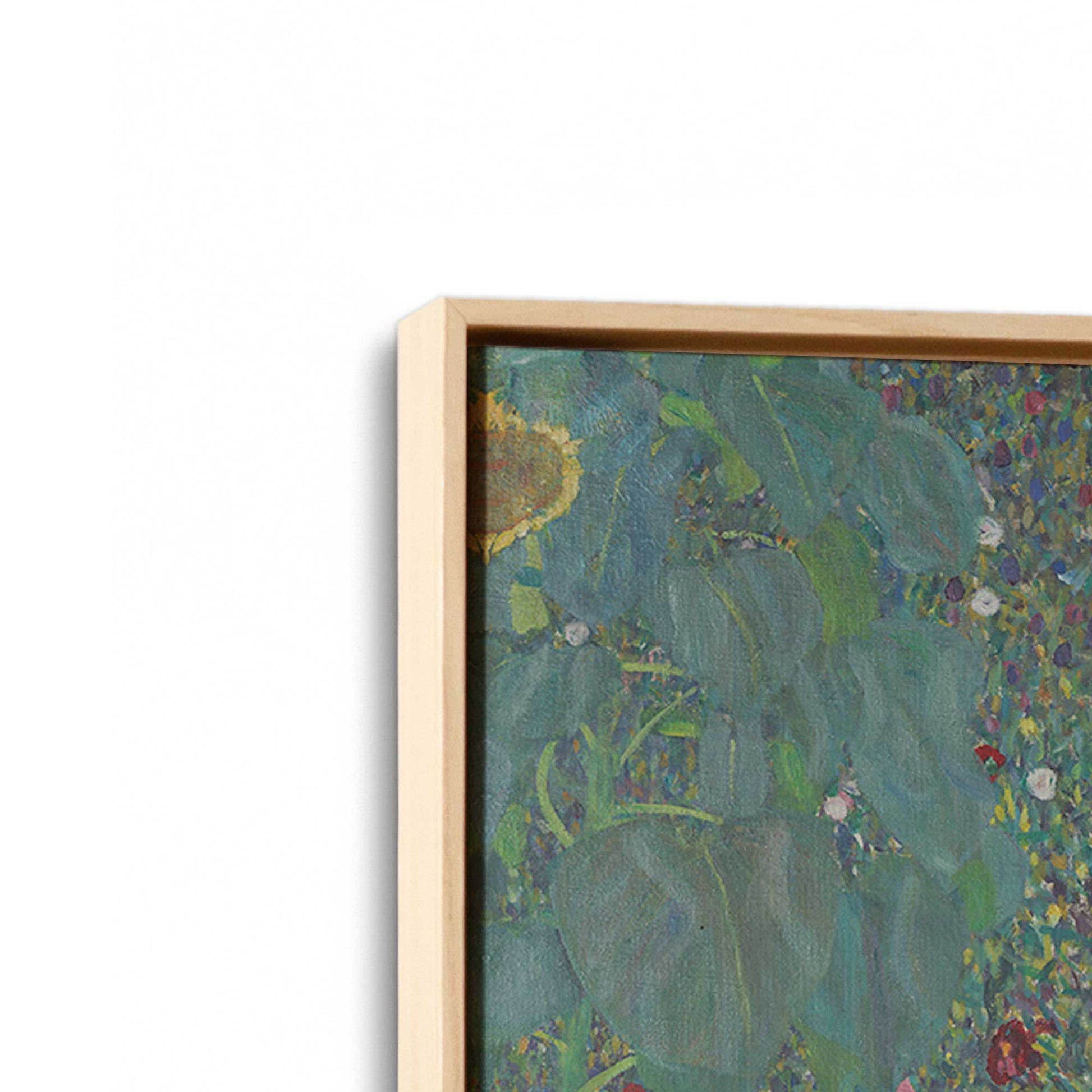 [Color:American Maple], Picture of art in a American Maple frame at an angle