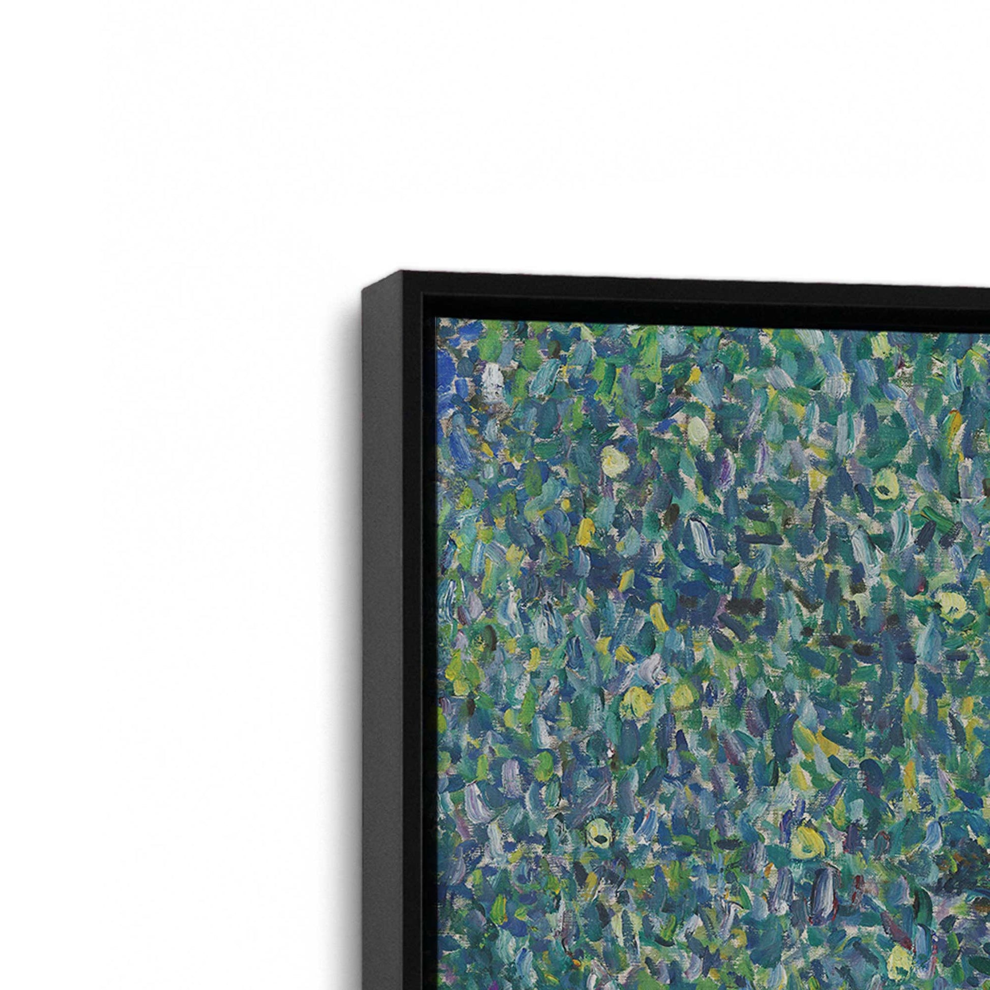 [Color:Satin Black], Picture of art in a Satin Black frame at an angle