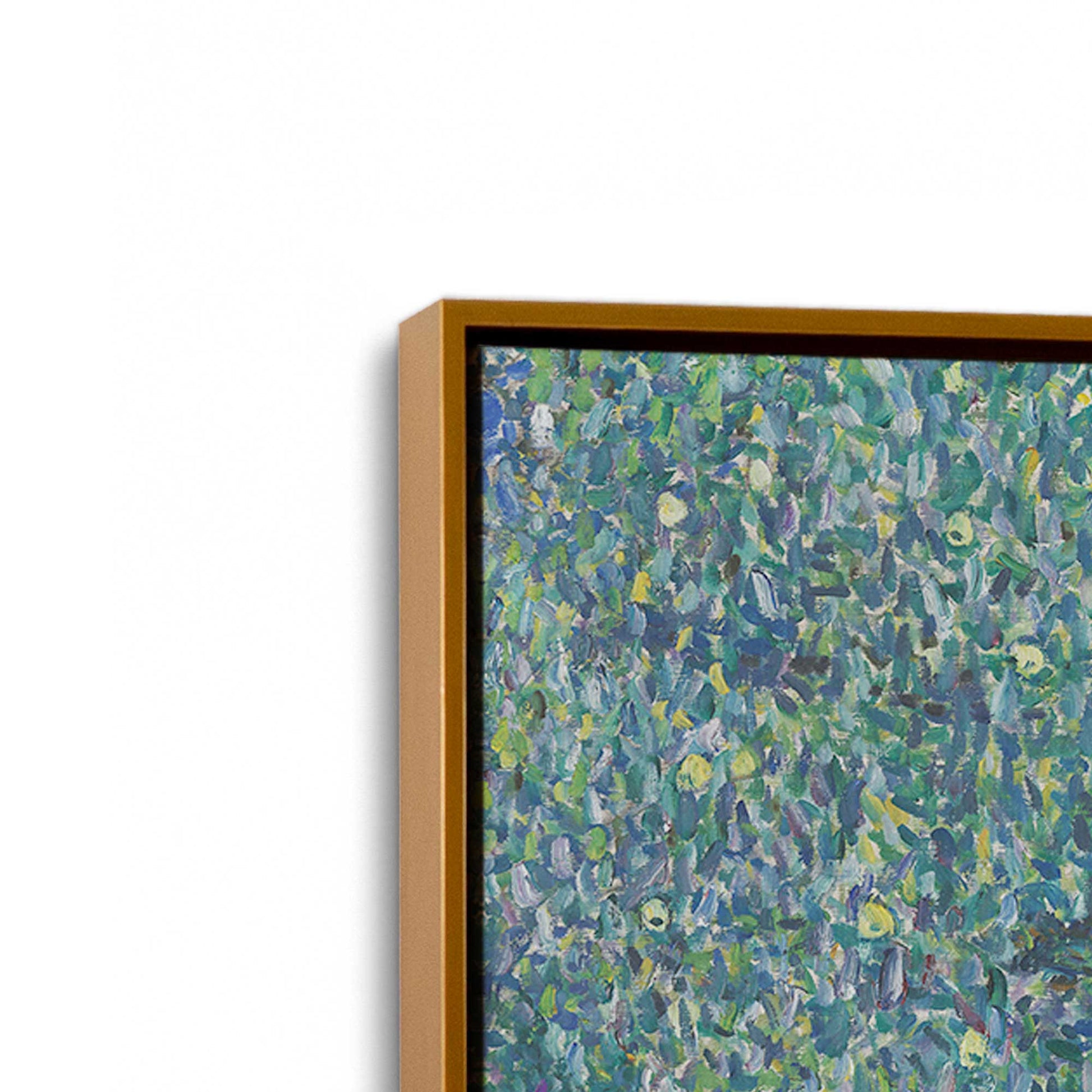 [Color:Polished Gold], Picture of art in a Polished Gold frame at an angle