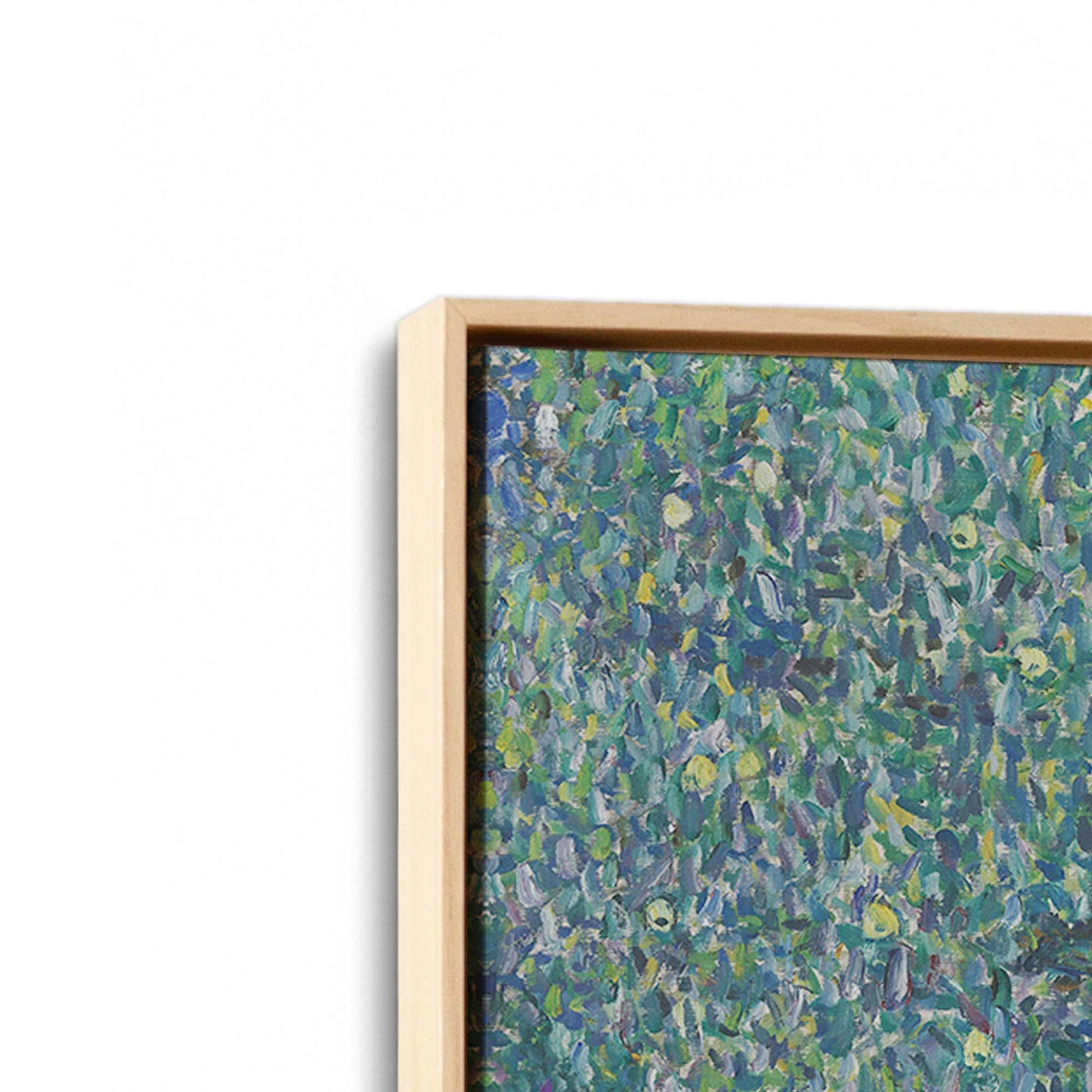 [Color:American Maple], Picture of art in a American Maple frame at an angle