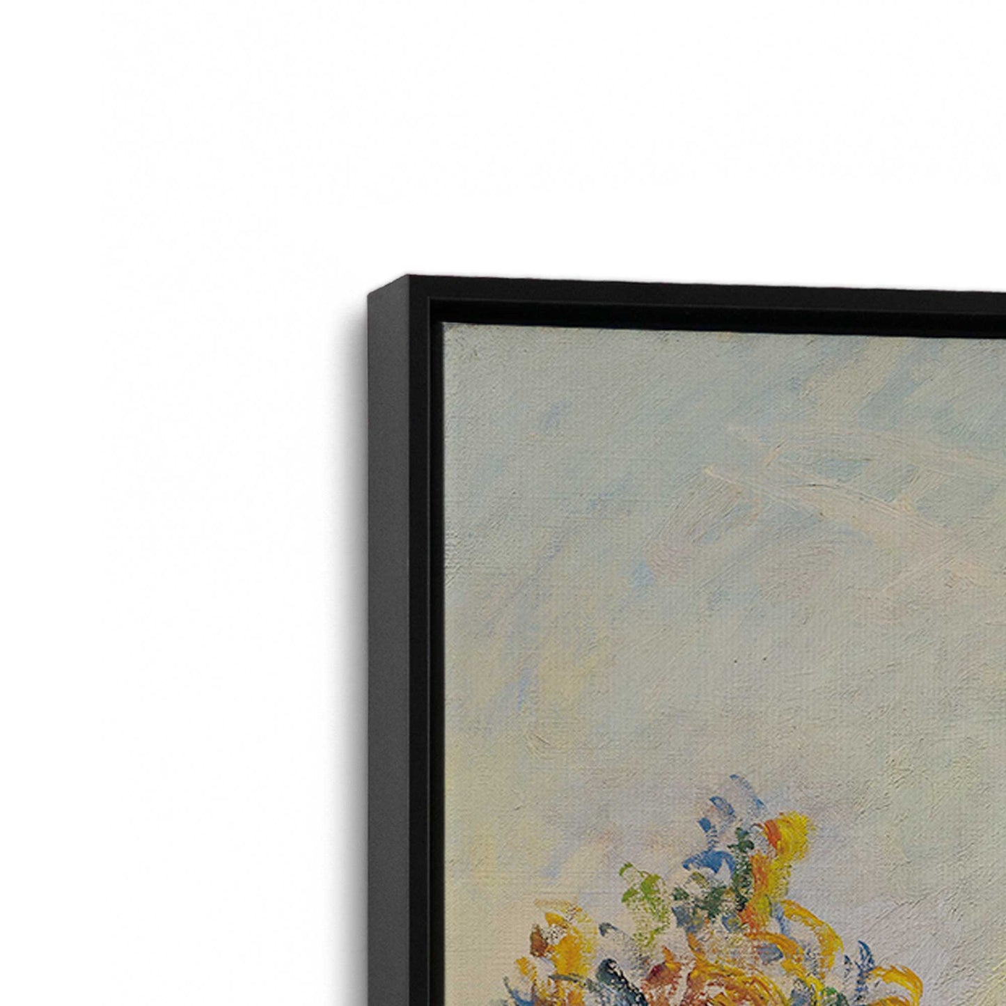 [Color:Satin Black], Picture of art in a Satin Black frame at an angle
