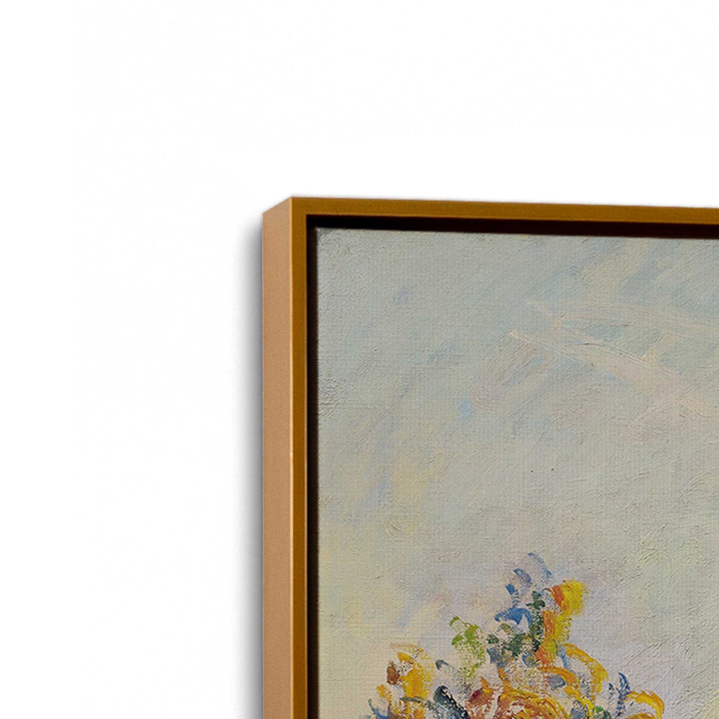 [Color:Polished Gold], Picture of art in a Polished Gold frame at an angle