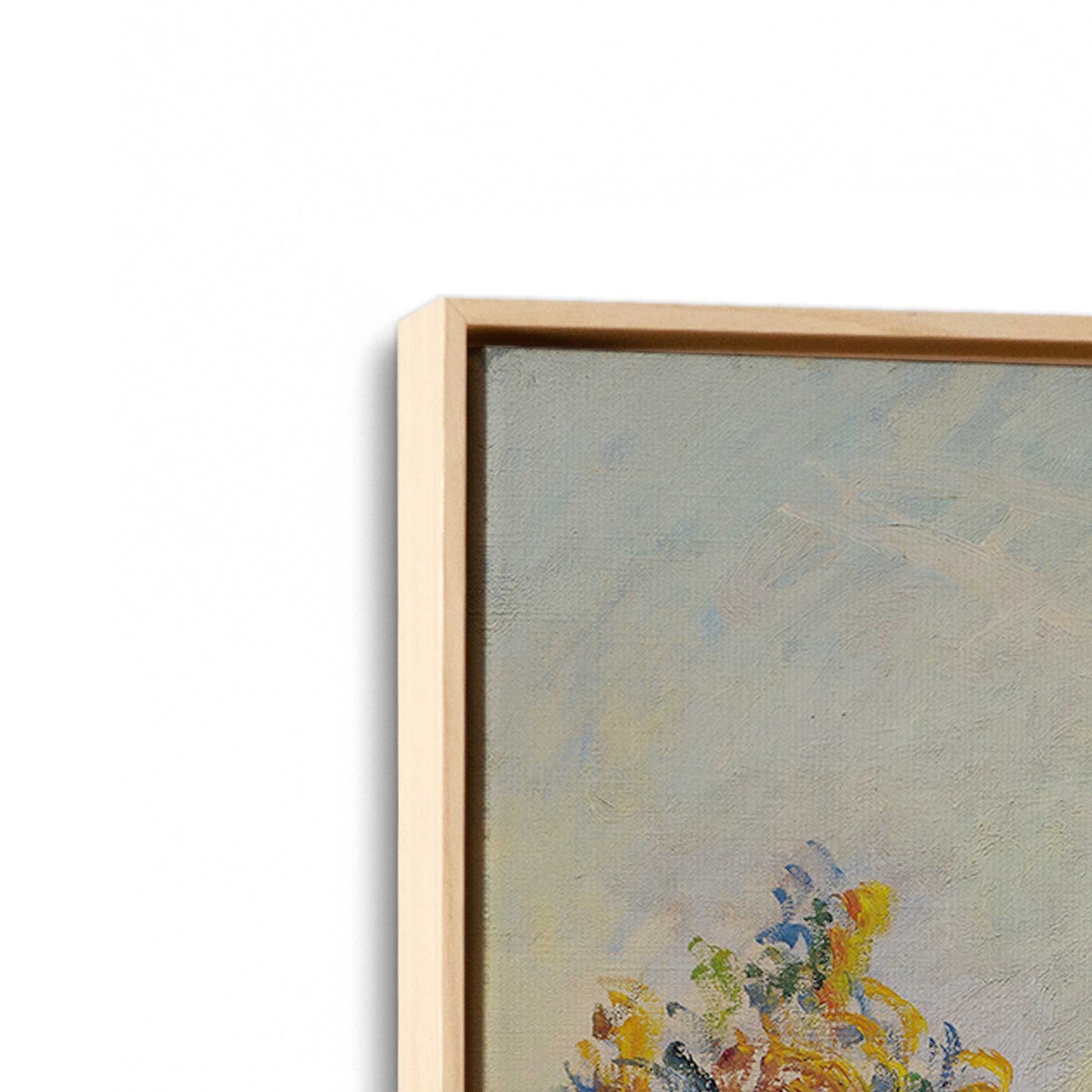 [Color:American Maple], Picture of art in a American Maple frame at an angle