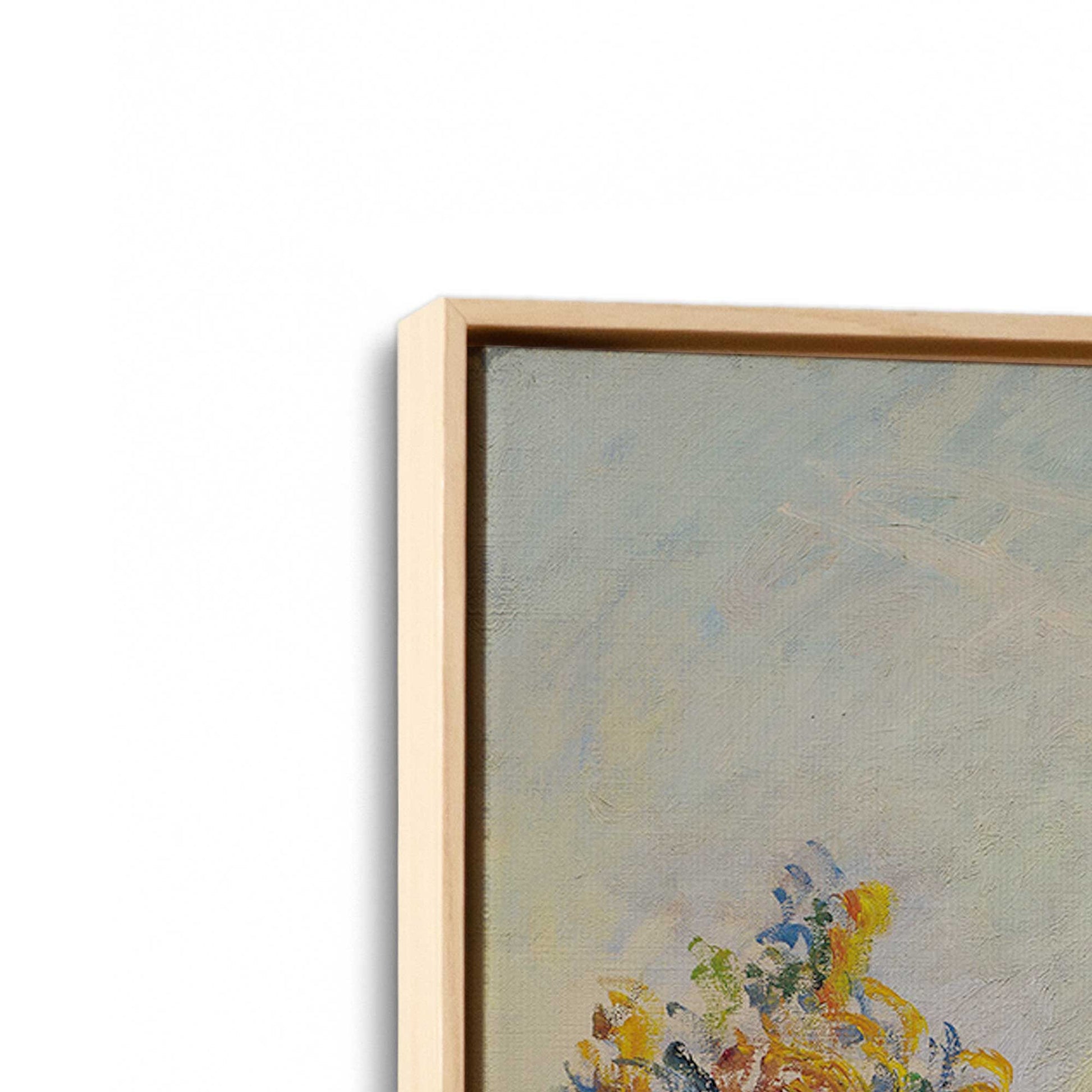 [Color:American Maple], Picture of art in a American Maple frame at an angle