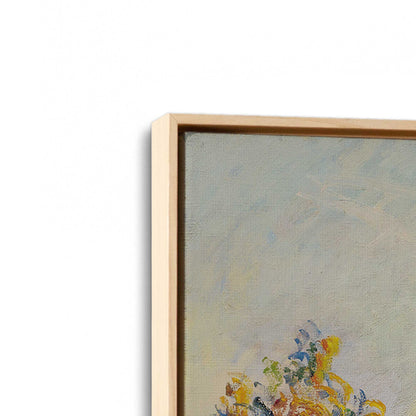 [Color:American Maple], Picture of art in a American Maple frame at an angle