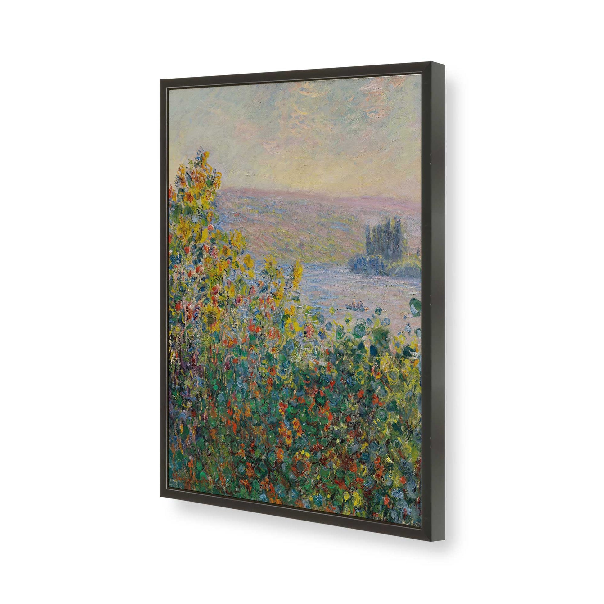 [Color:Satin Black], Picture of art in a Satin Black frame of the corner