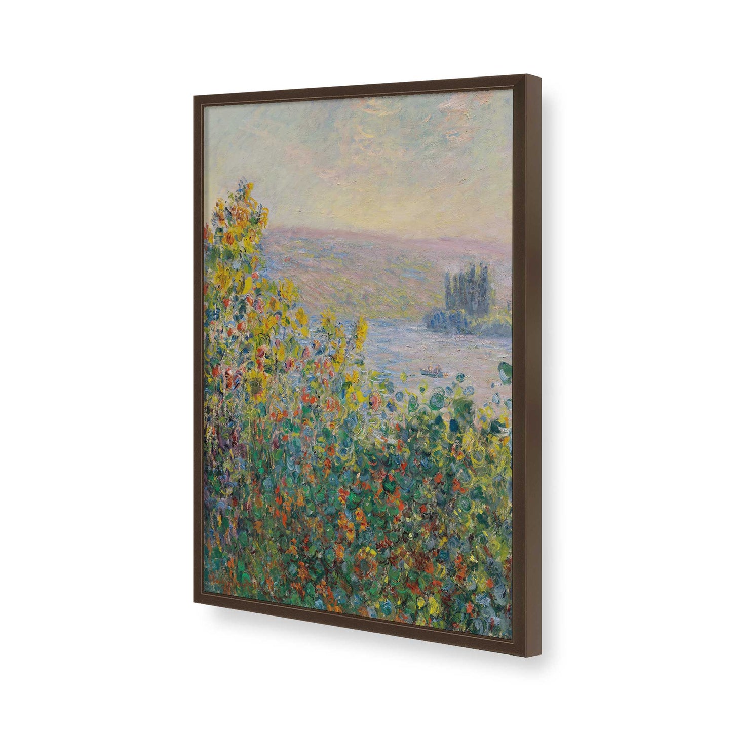 [Color:Brown], Picture of art in a Brown frame of the corner