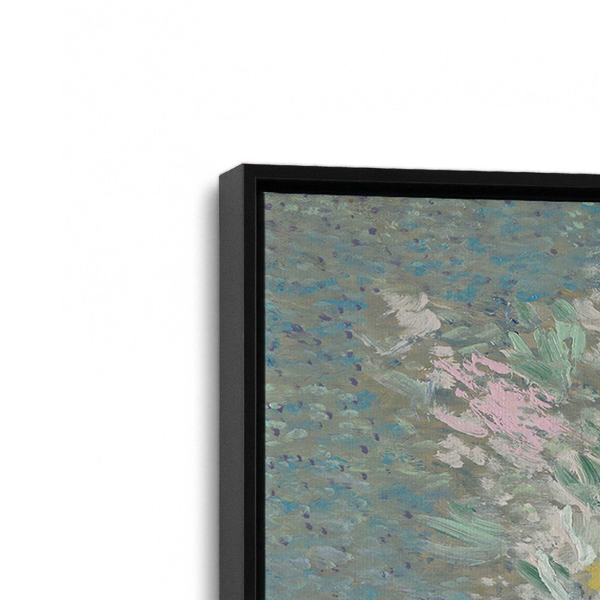 [Color:Satin Black], Picture of art in a Satin Black frame at an angle