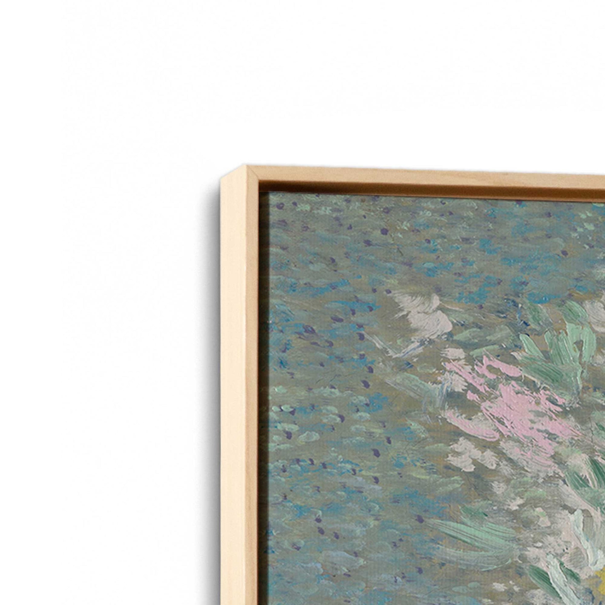 [Color:American Maple], Picture of art in a American Maple frame at an angle