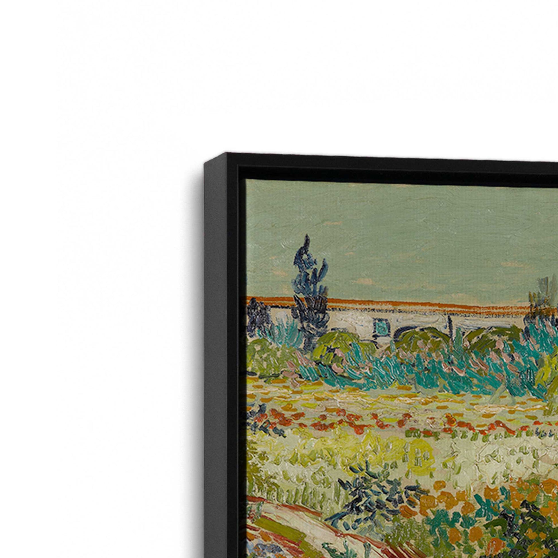 [Color:Satin Black], Picture of art in a Satin Black frame at an angle
