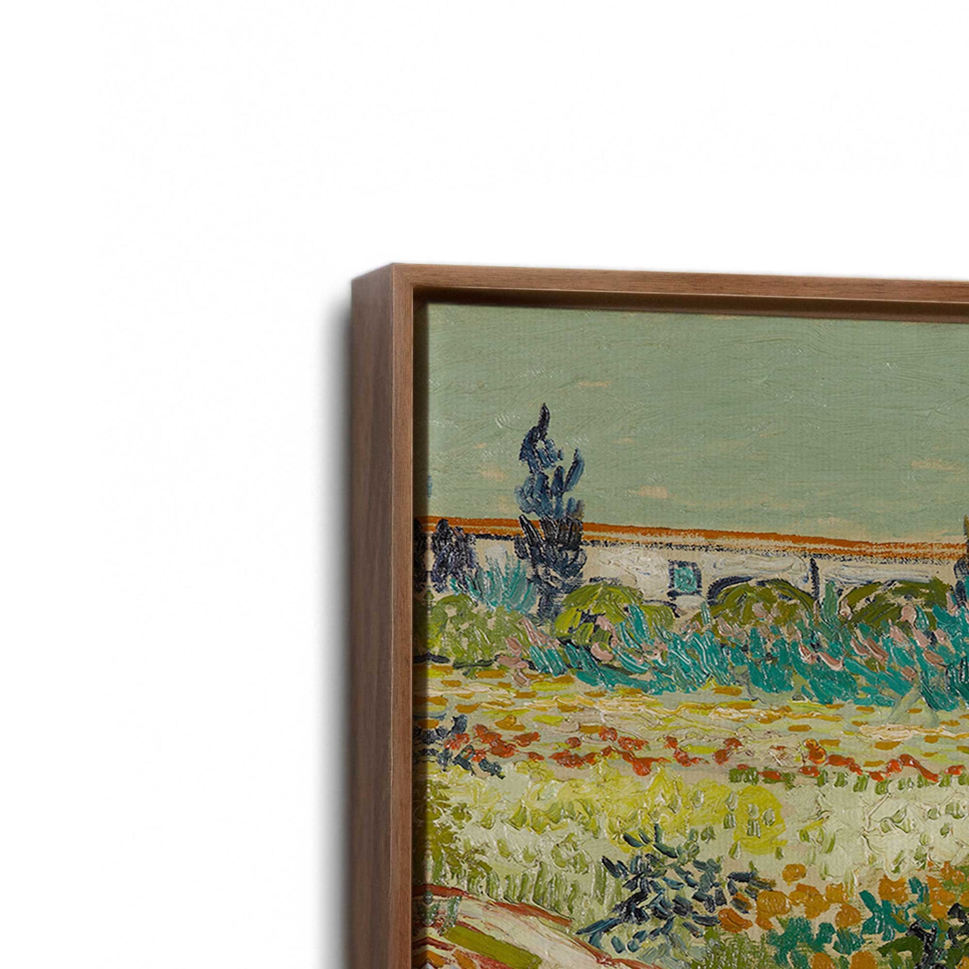 [Color:Walnut], Picture of art in a Walnut frame at an angle