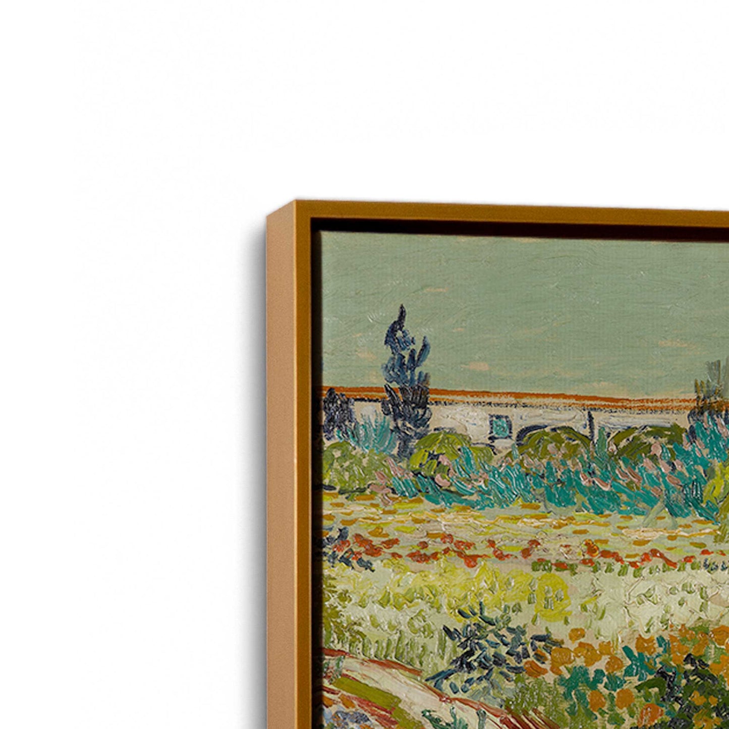 [Color:Polished Gold], Picture of art in a Polished Gold frame at an angle