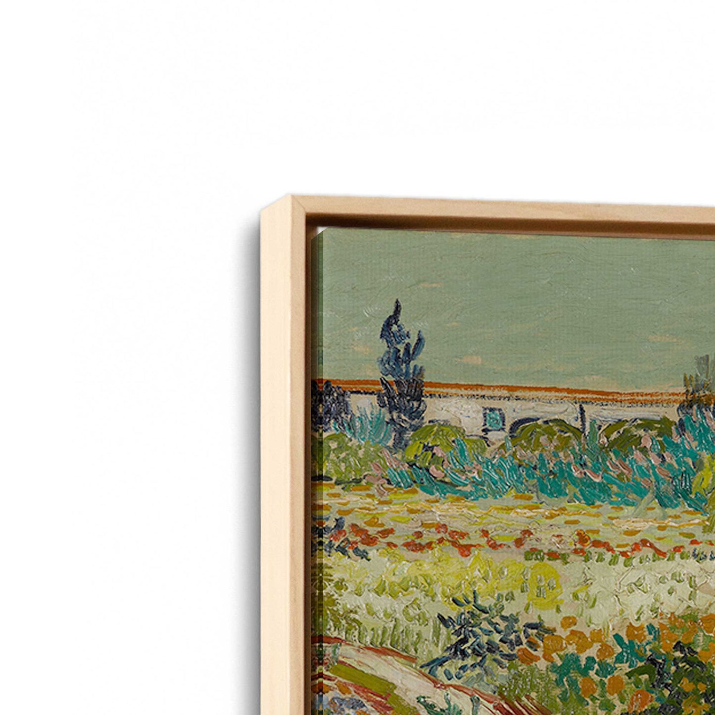 [Color:American Maple], Picture of art in a American Maple frame at an angle