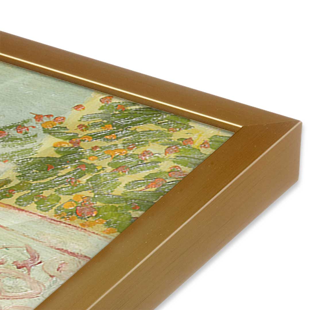 [Color:Polished Gold], Picture of art in a Polished Gold frame at an angle