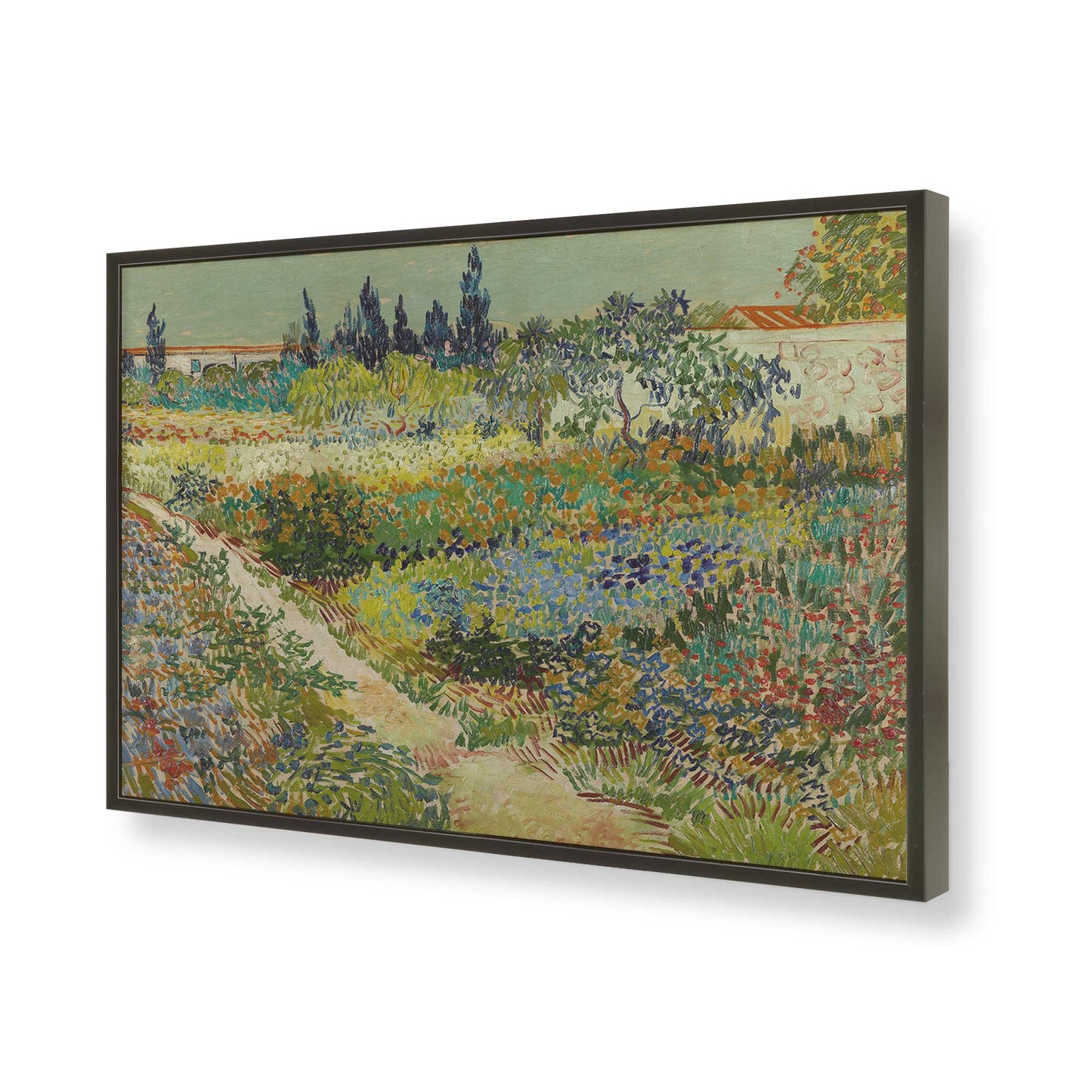 [Color:Satin Black], Picture of art in a Satin Black frame of the corner