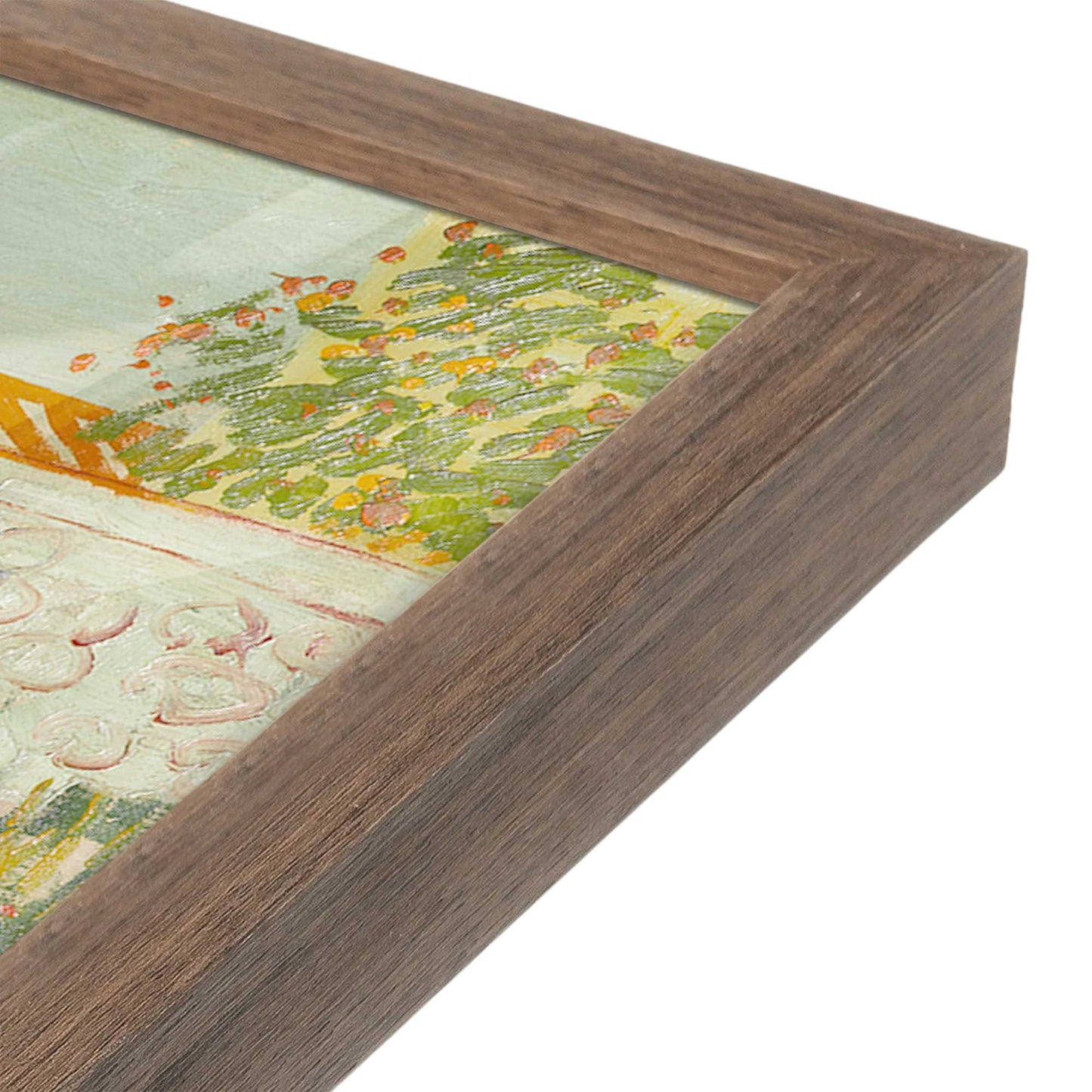 [Color:Walnut], Picture of art in a Walnut frame at an angle