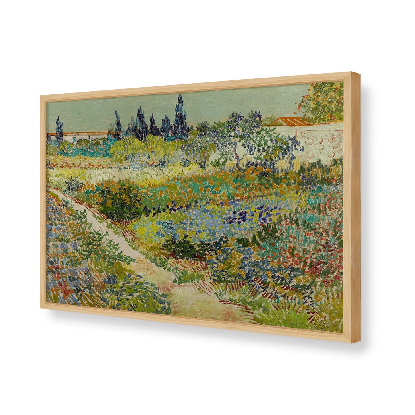 [Color:American Maple], Picture of art in a American Maple frame of the corner