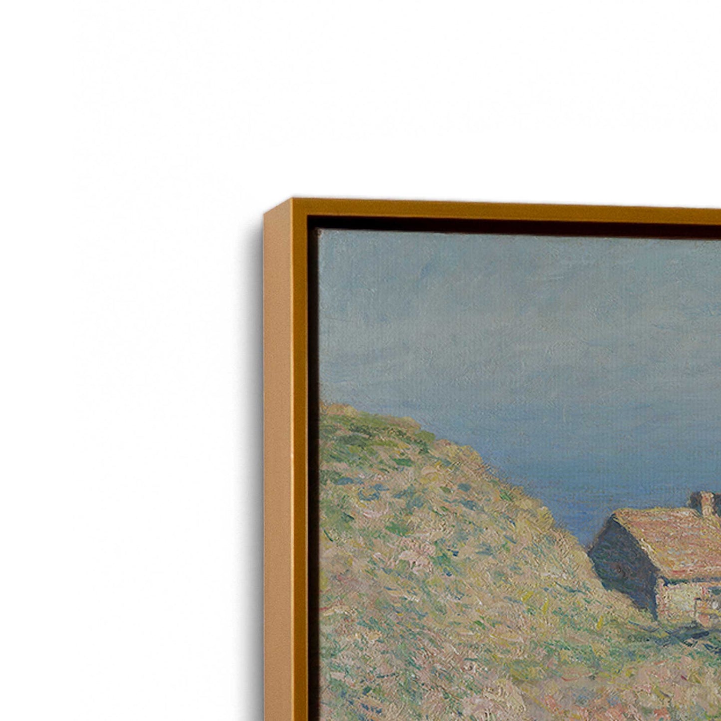 [Color:Polished Gold], Picture of art in a Polished Gold frame at an angle