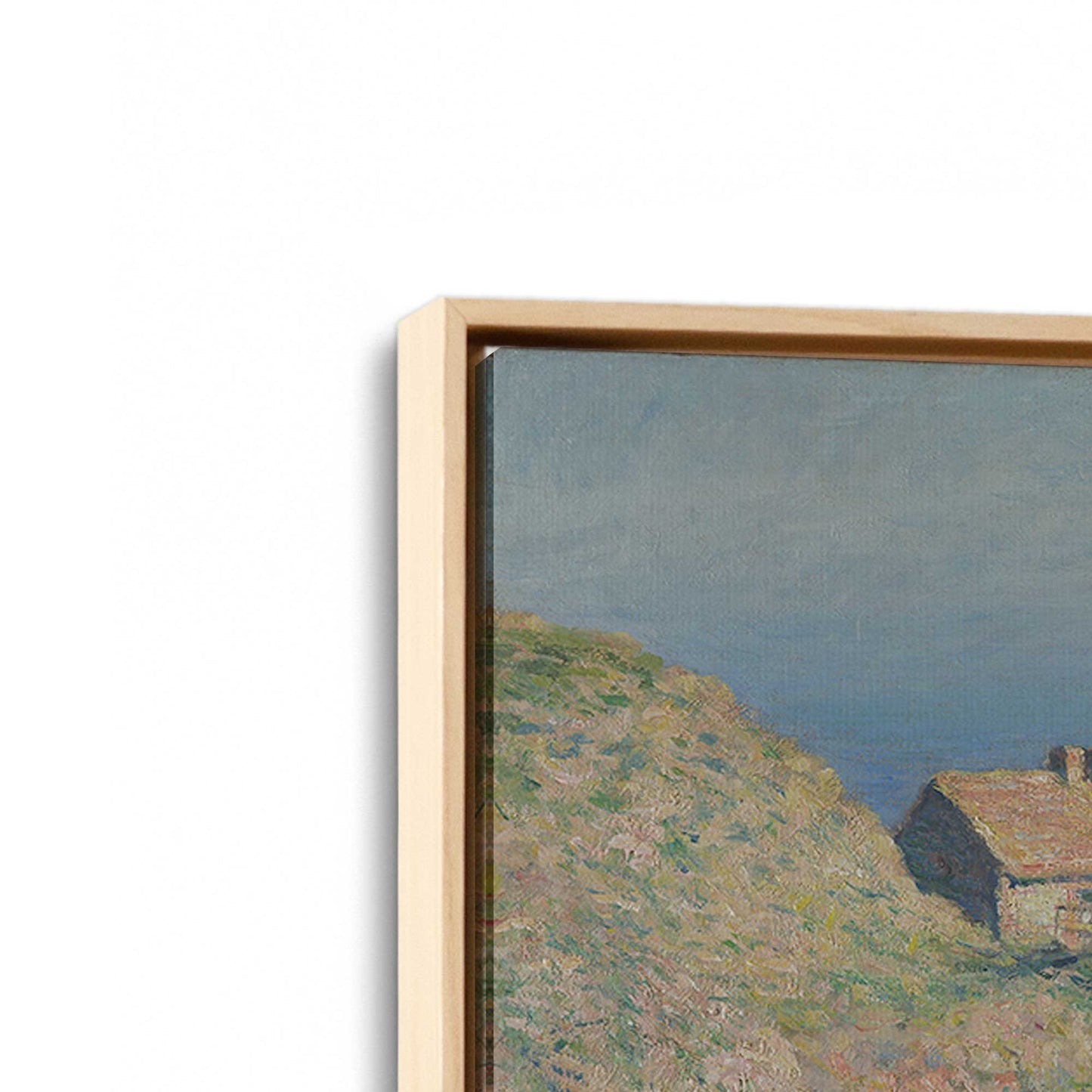 [Color:American Maple], Picture of art in a American Maple frame at an angle