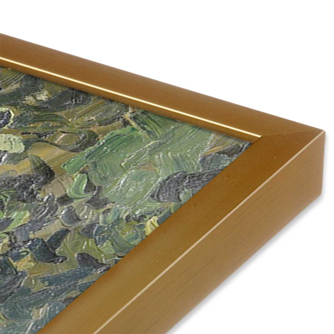[Color:Polished Gold], Picture of art in a Polished Gold frame at an angle