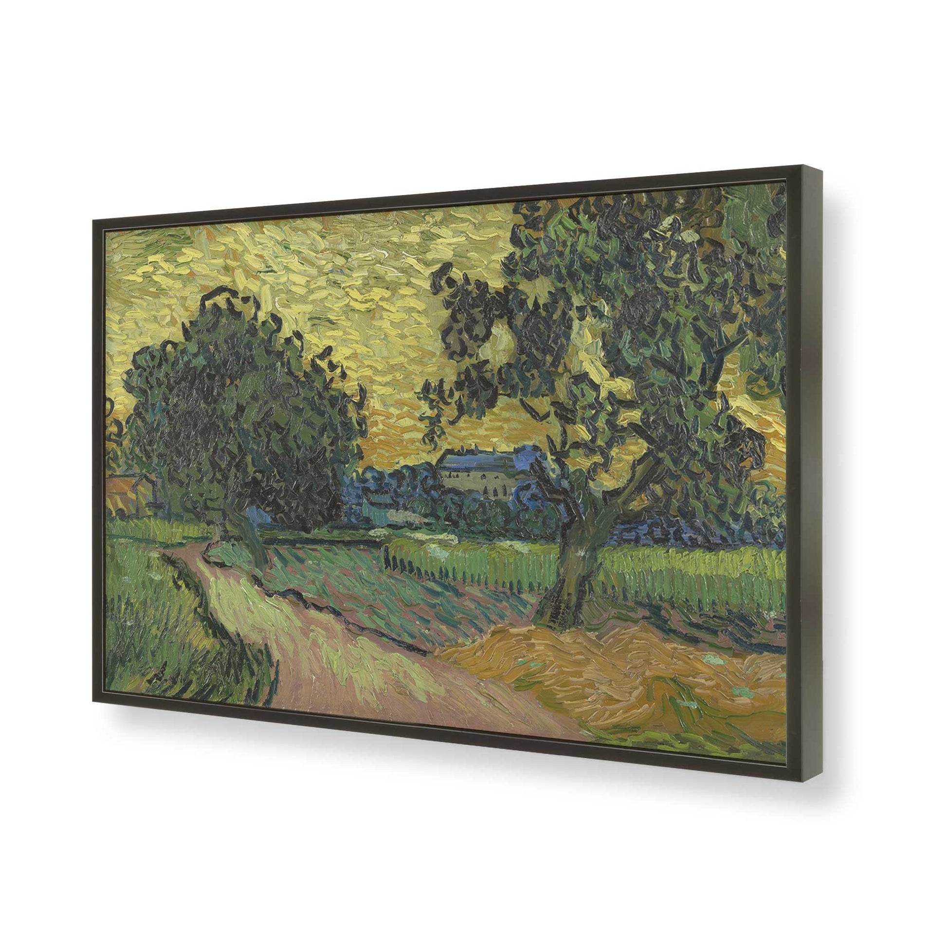 [Color:Satin Black], Picture of art in a Satin Black frame of the corner