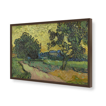 [Color:Brown], Picture of art in a Brown frame of the corner