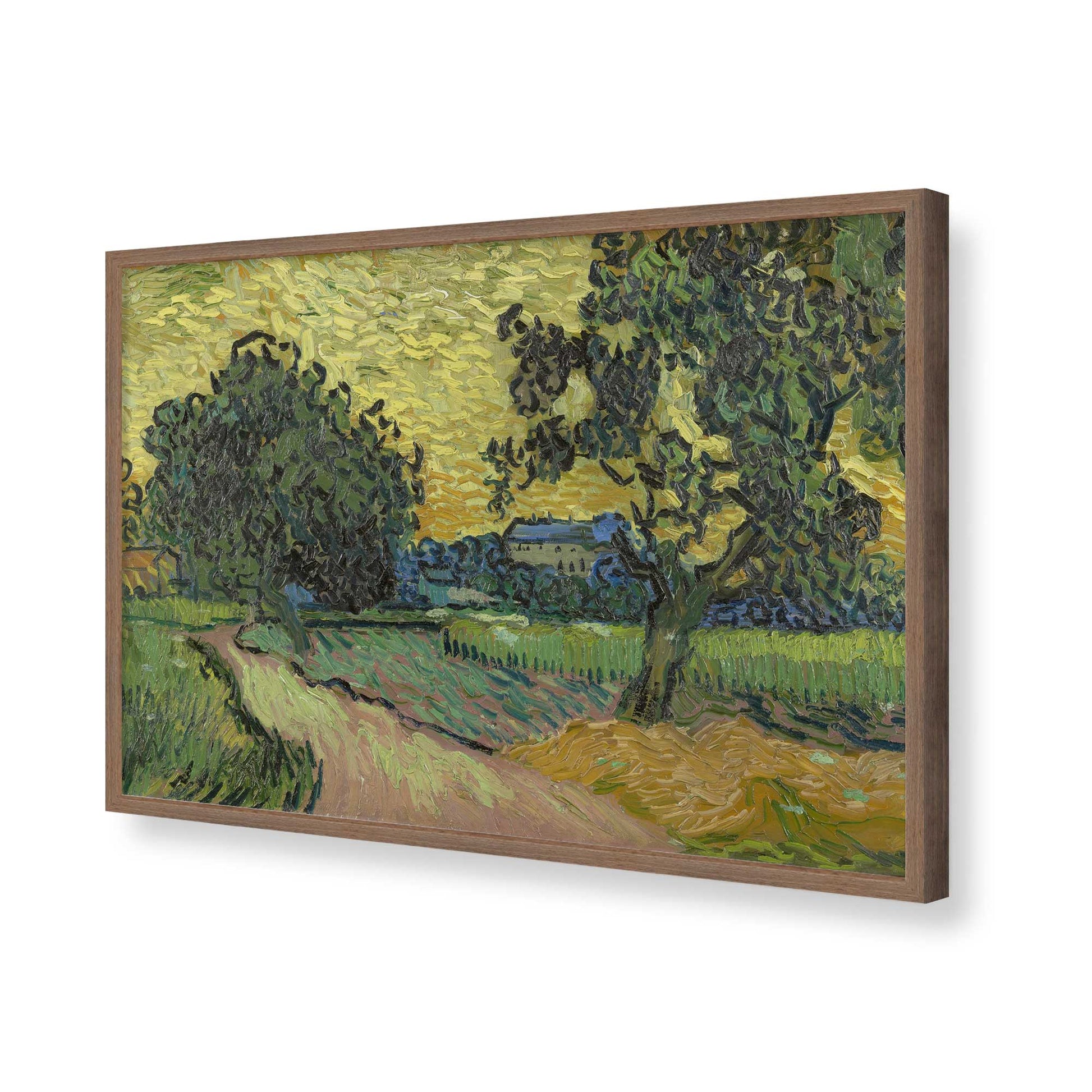 [Color:Walnut], Picture of art in a Walnut frame of the corner